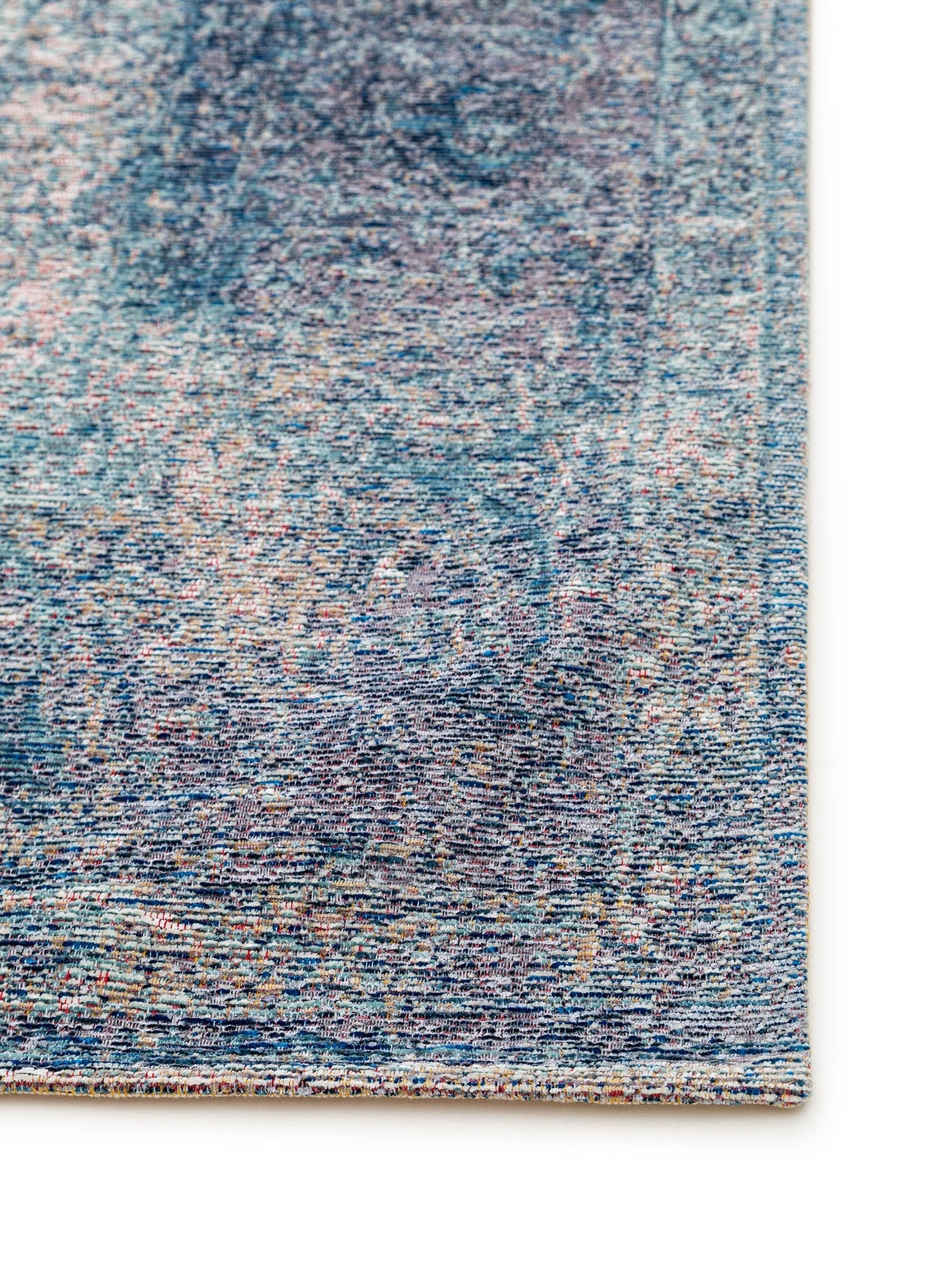Teppich aus 85% Polyester, 15% Baumwolle in Blau mit bis 5 mm hohem Flor von benuta