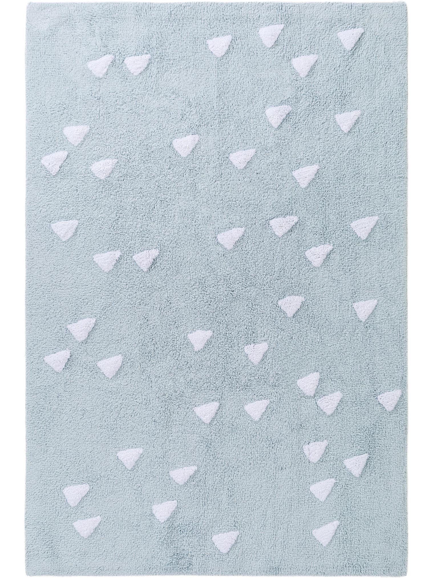 Teppich aus 100% Baumwolle in Blau mit 11 bis 20 mm hohem Flor von Lytte
