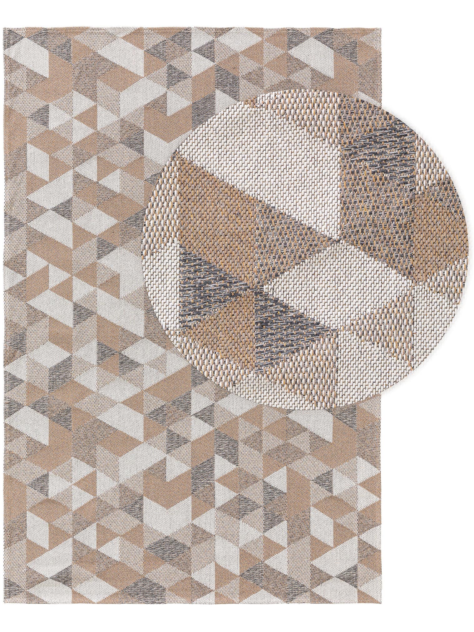 Tappeto di 100% Cotone in Beige con pelo alto 1- 5 mm da benuta