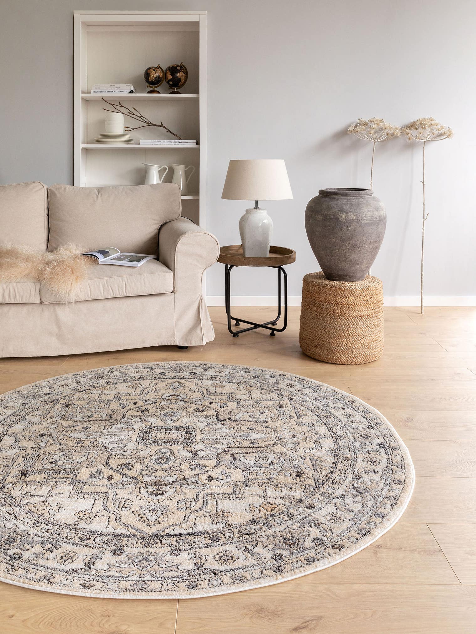 Tappeto di 70% Poliestere, 30% Polipropilene in Beige con pelo alto 11 - 20 mm da benuta Nest