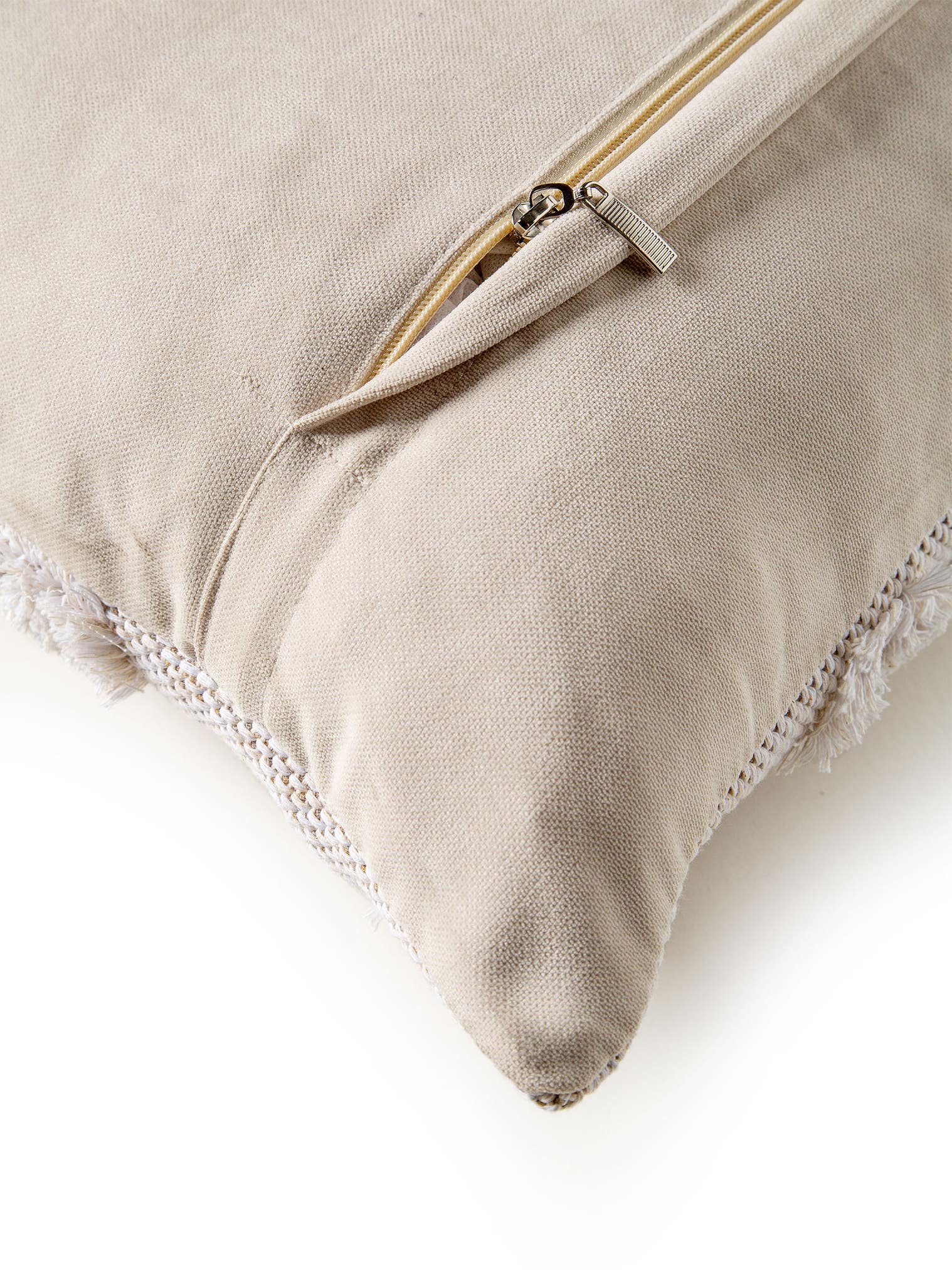 Kissenbezug Samson Cream im Design Berber aus 100% Baumwolle von benuta Pop