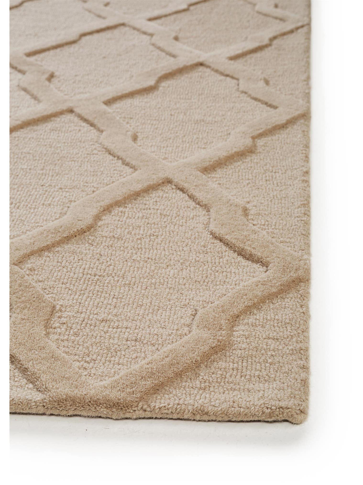 Tapijt van 100% Wol in Beige met een 11 - 20 mm hoge pool van benuta Pure