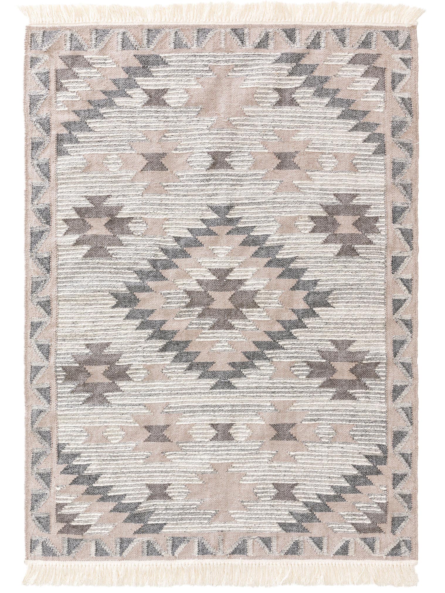 Teppich aus 70% Wolle, 30% Polyester in Grau mit bis 5 mm hohem Flor von benuta Pure