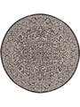 In- & Outdoor Vloerkleed Rond Cleo Wit/Zwart