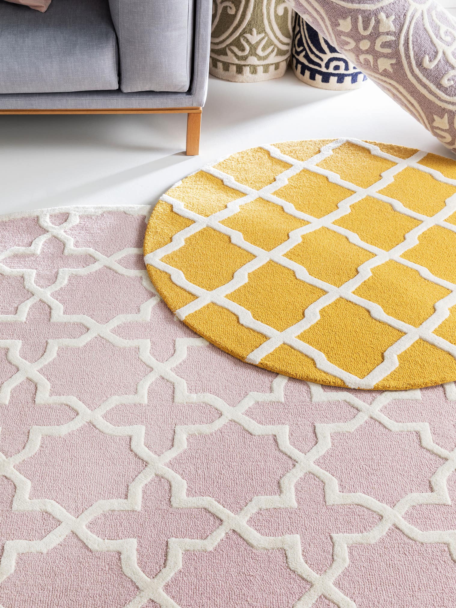 Teppich aus 100% Wolle in Gelb mit 11 bis 20 mm hohem Flor von benuta Pure