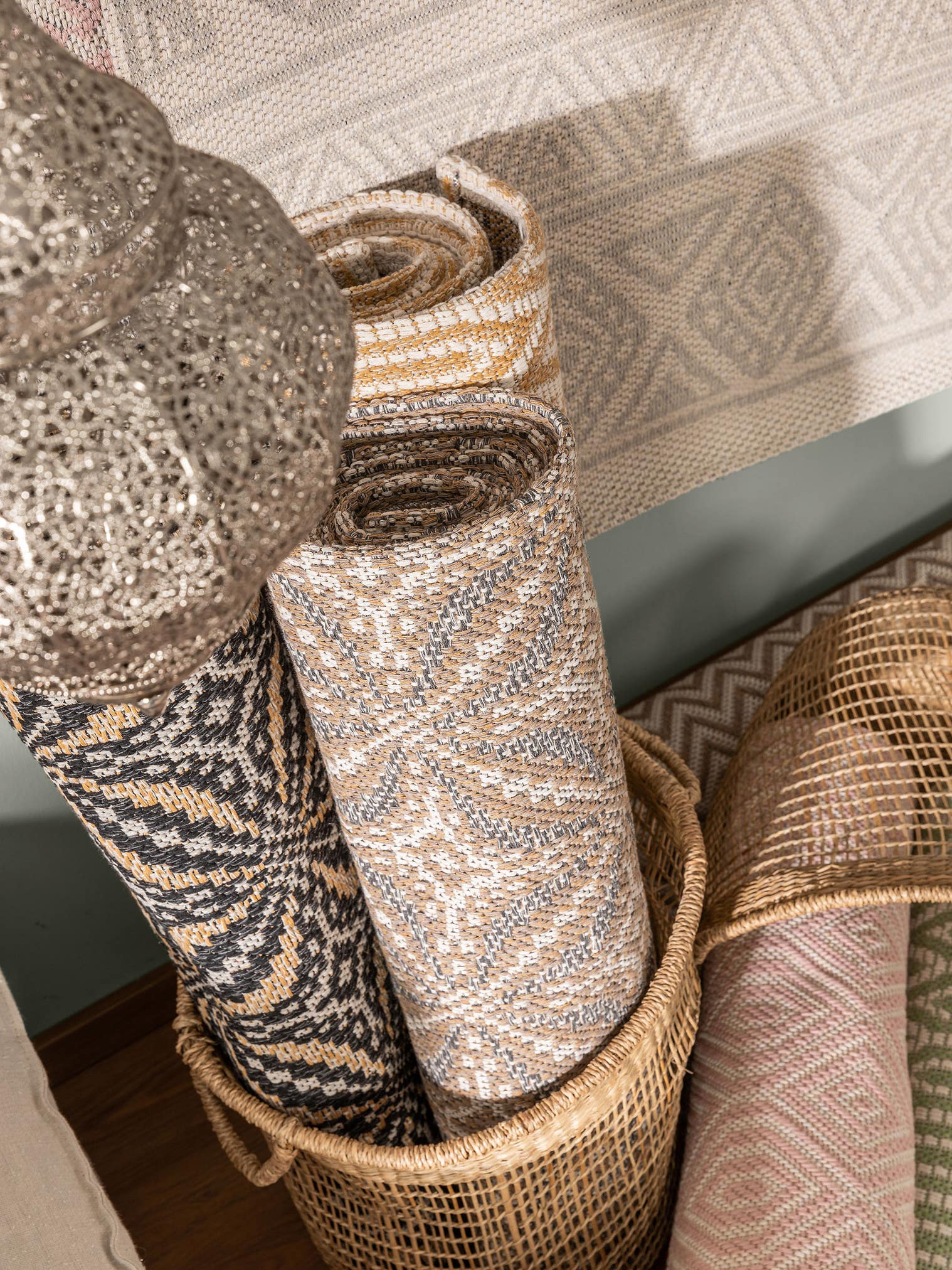 Teppich aus 100% Baumwolle in Beige mit bis 5 mm hohem Flor von benuta Nest
