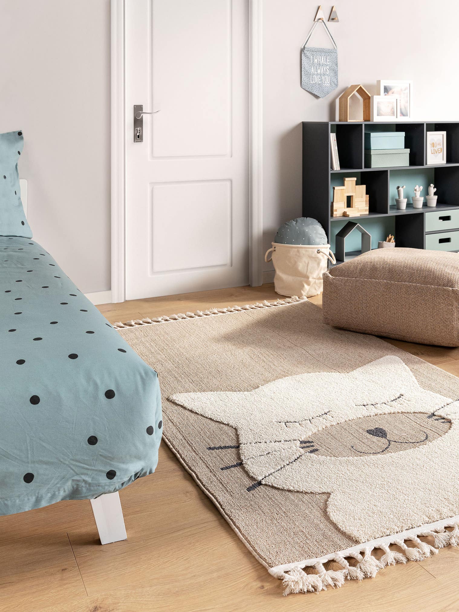 Tappeto di 100% Poliestere in Beige con pelo alto 11 - 20 mm da Lytte