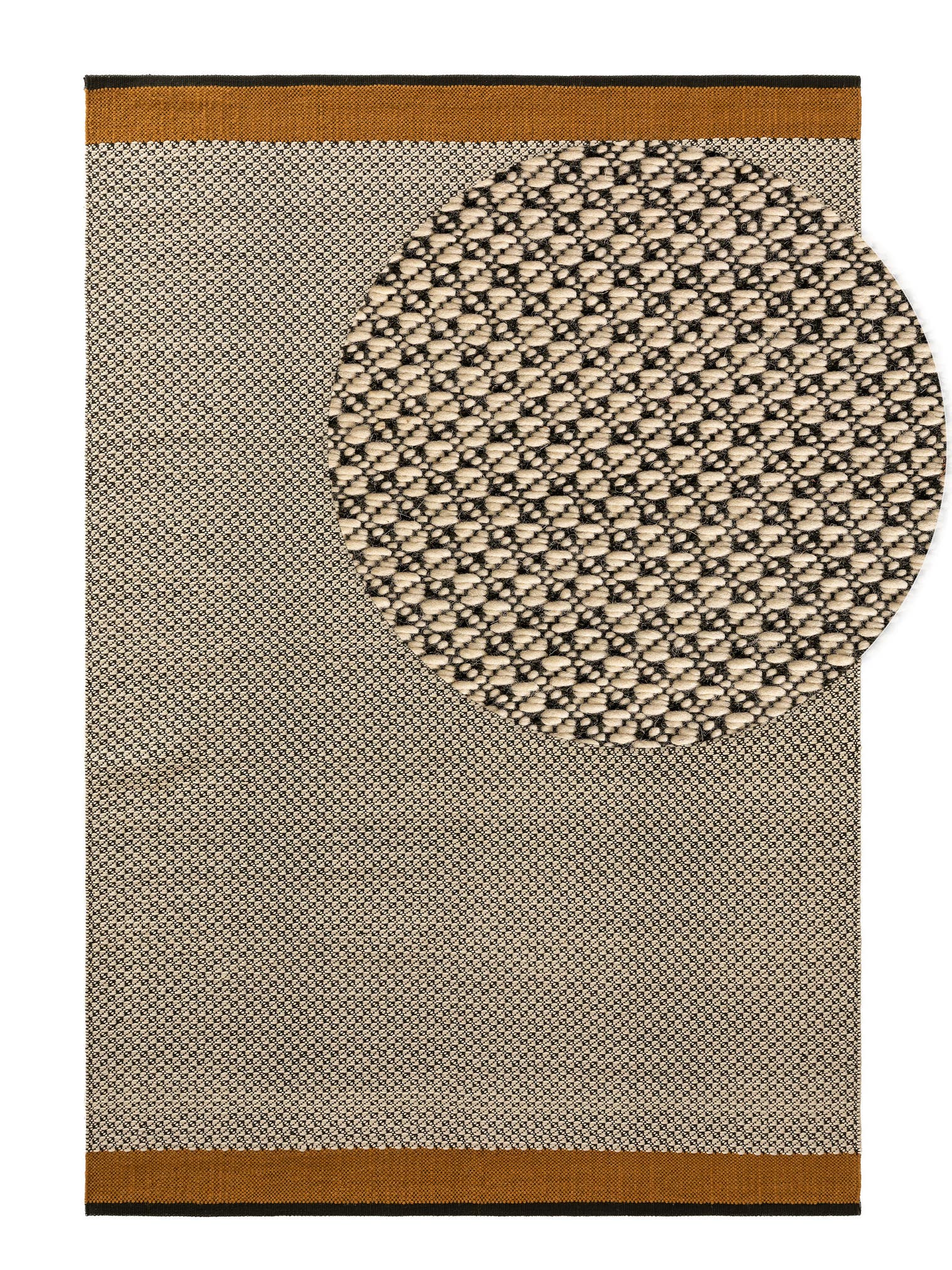Alfombra de 55% Lana, 35% Algodón, 10% Poliamida en Beige con un pelo de {{Placeholder_Pile Height}} de altura de benuta Pure