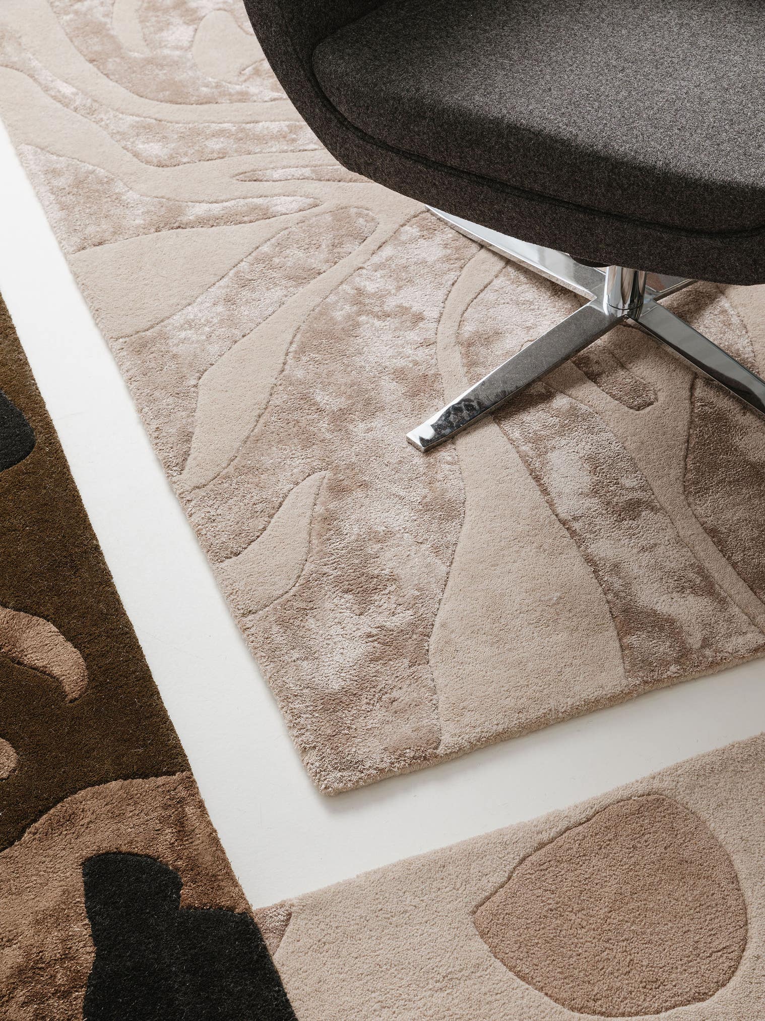 Tappeto di 50% Lanal, 50% Viscosa in Beige con pelo alto 6 - 10 mm da benuta