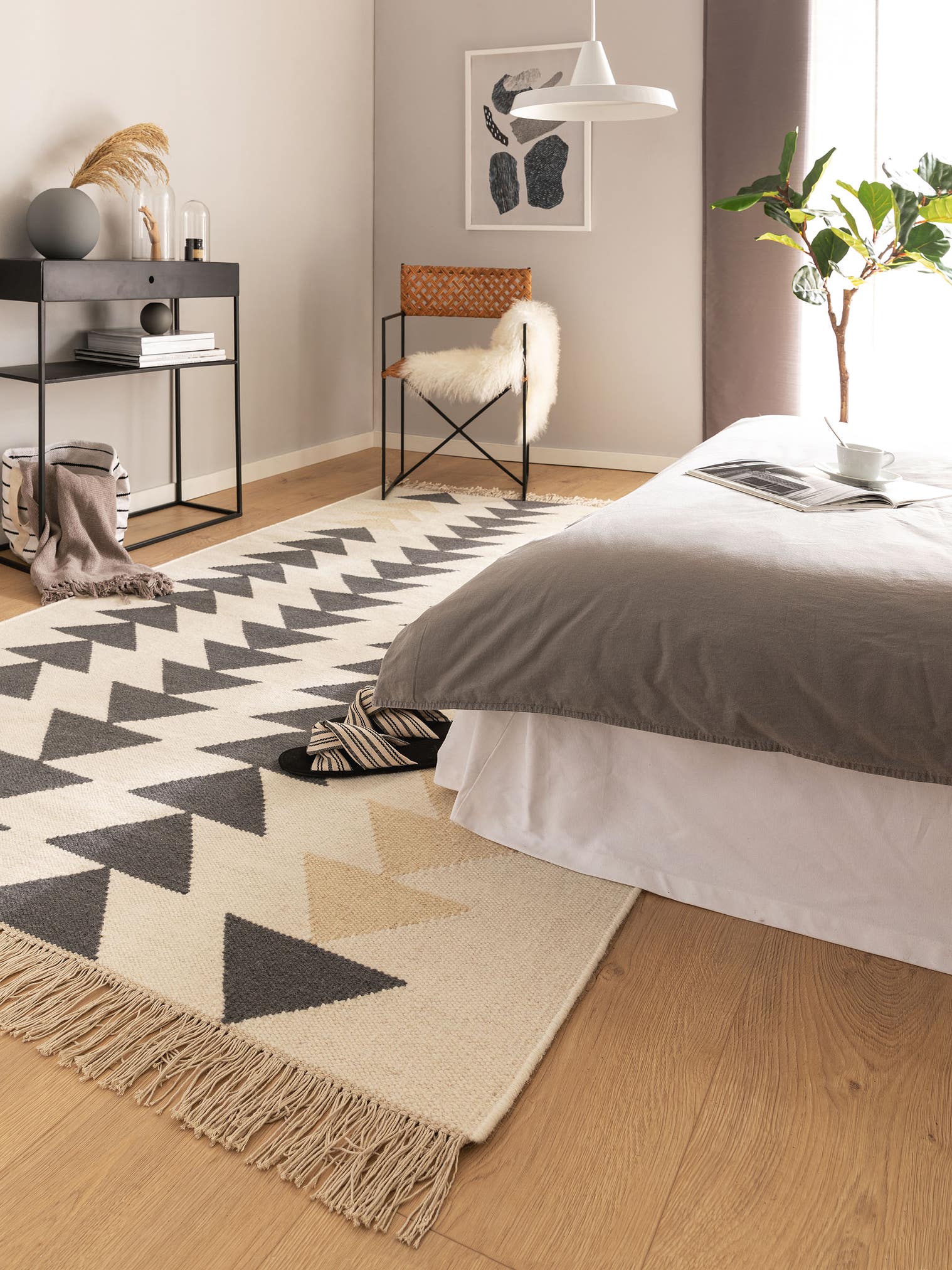 Alfombra de 90% Lana, 10% Algodón en Blanco con un pelo de {{Placeholder_Pile Height}} de altura de benuta