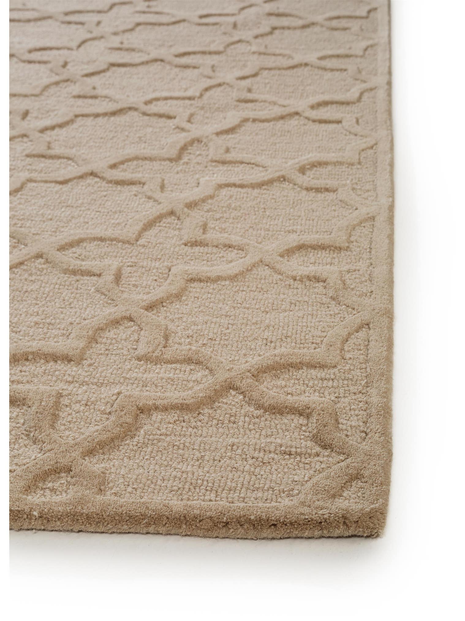 Teppich aus 100% Wolle in Beige mit 11 bis 20 mm hohem Flor von benuta Pure