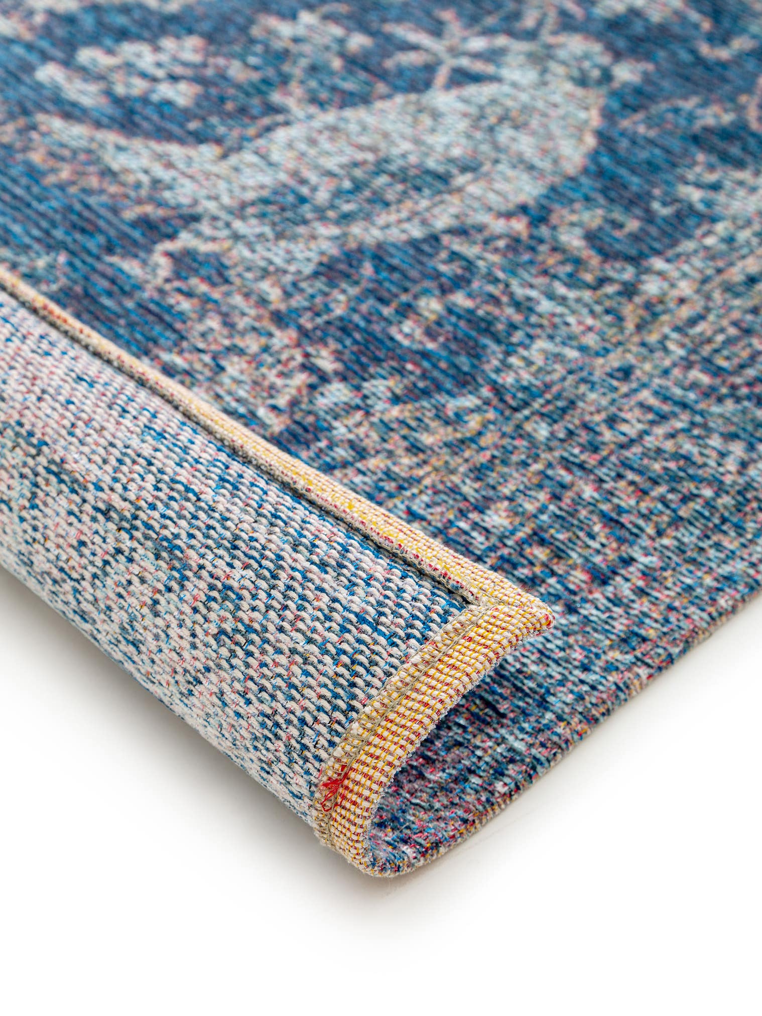 Tappeto di 85% Poliestere, 15% Cotone in Azzurro con pelo alto 1- 5 mm da benuta