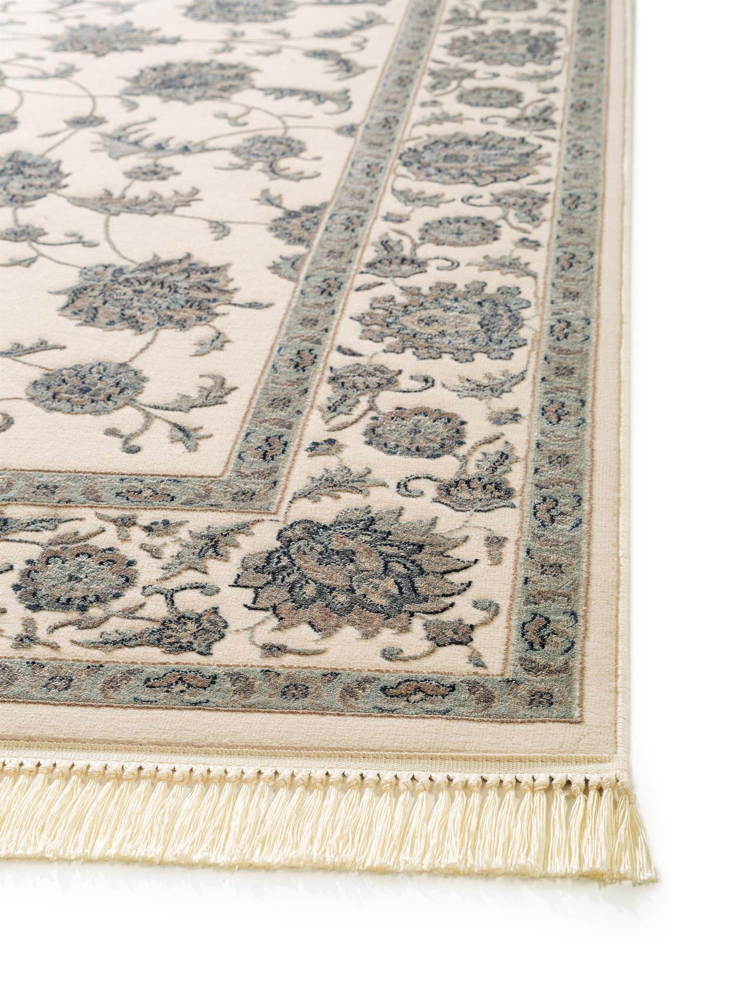 Rug made of 55% Viscose, 45% Polyester in Beige with a 6 - 10 mm high pile by benuta Nest