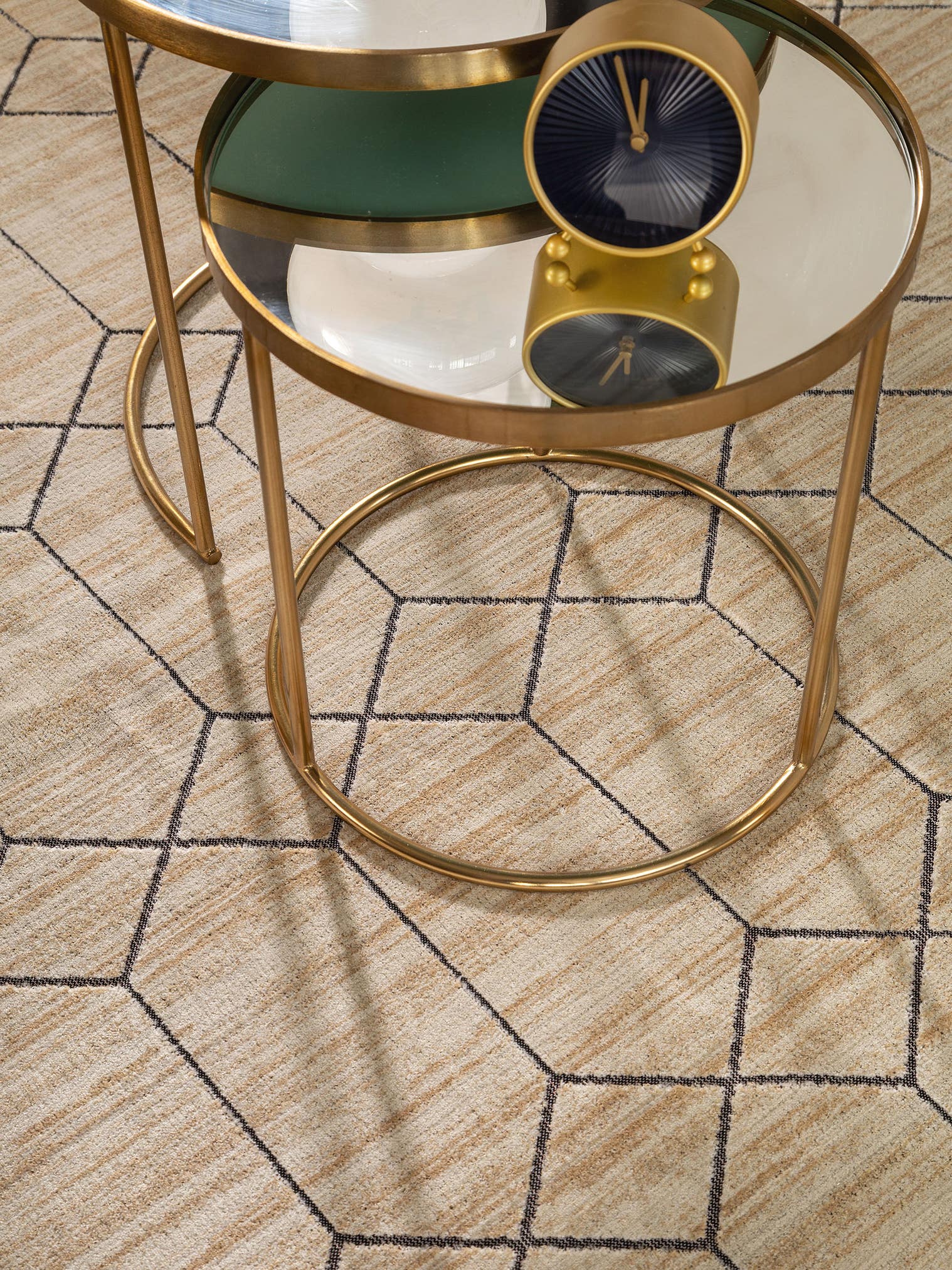 Rug made of 100% Polyester in Beige with a 1- 5 mm high pile by benuta