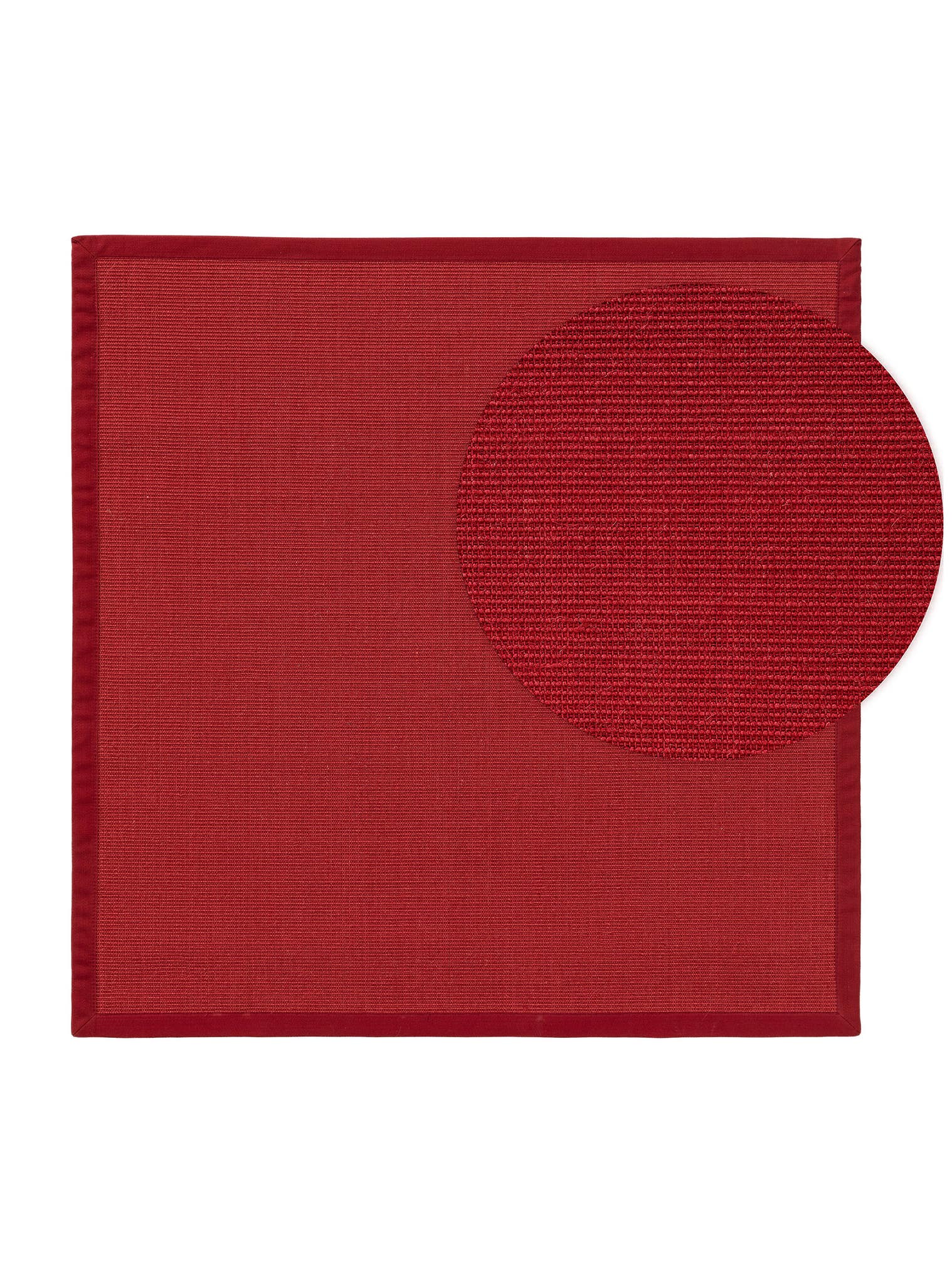 Teppich aus 100% Sisal in Rot mit bis 5 mm hohem Flor von benuta Nest