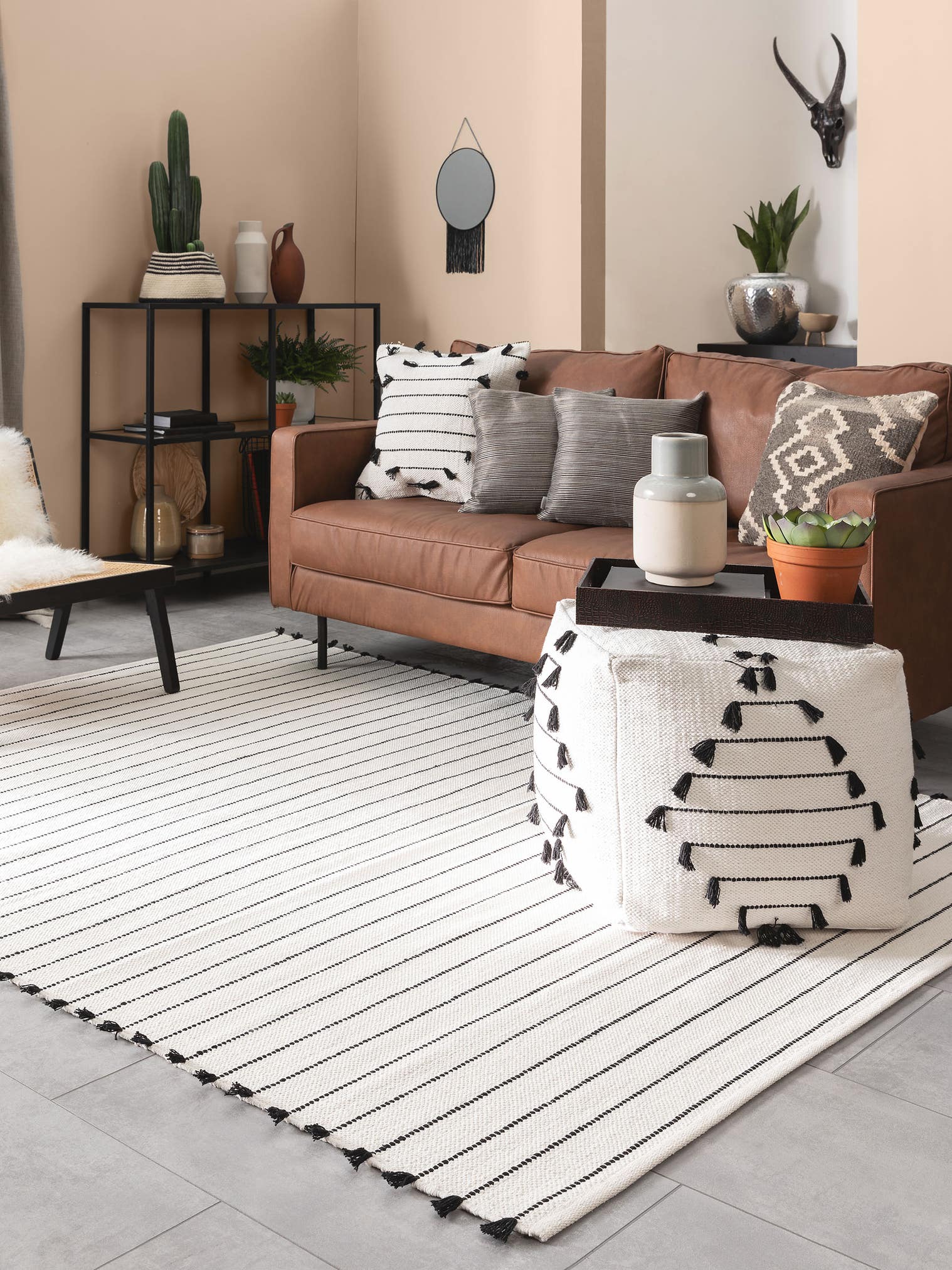 Alfombra de 100% Algodón en Blanco con un pelo de {{Placeholder_Pile Height}} de altura de benuta Pop