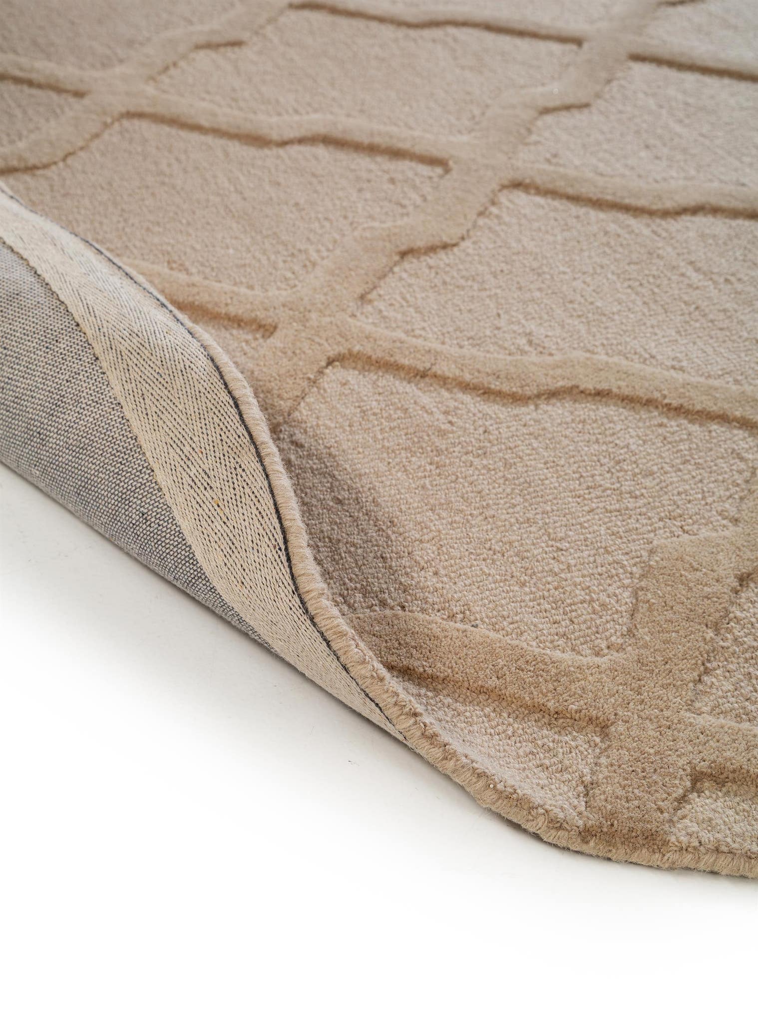 Teppich aus 100% Wolle in Beige mit 11 bis 20 mm hohem Flor von benuta Pure