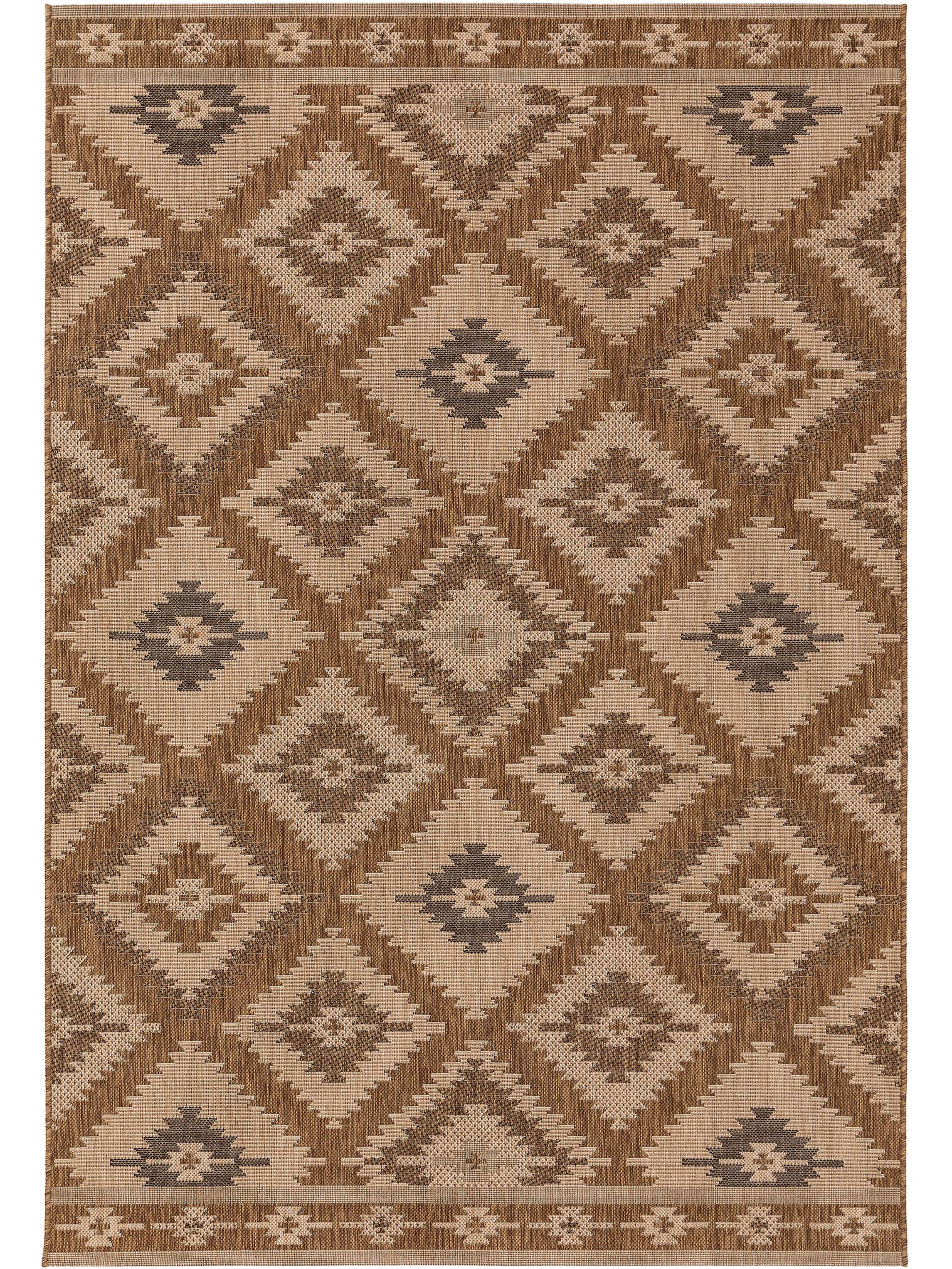 Teppich aus 100% Polypropylen in Beige mit bis 5 mm hohem Flor von benuta