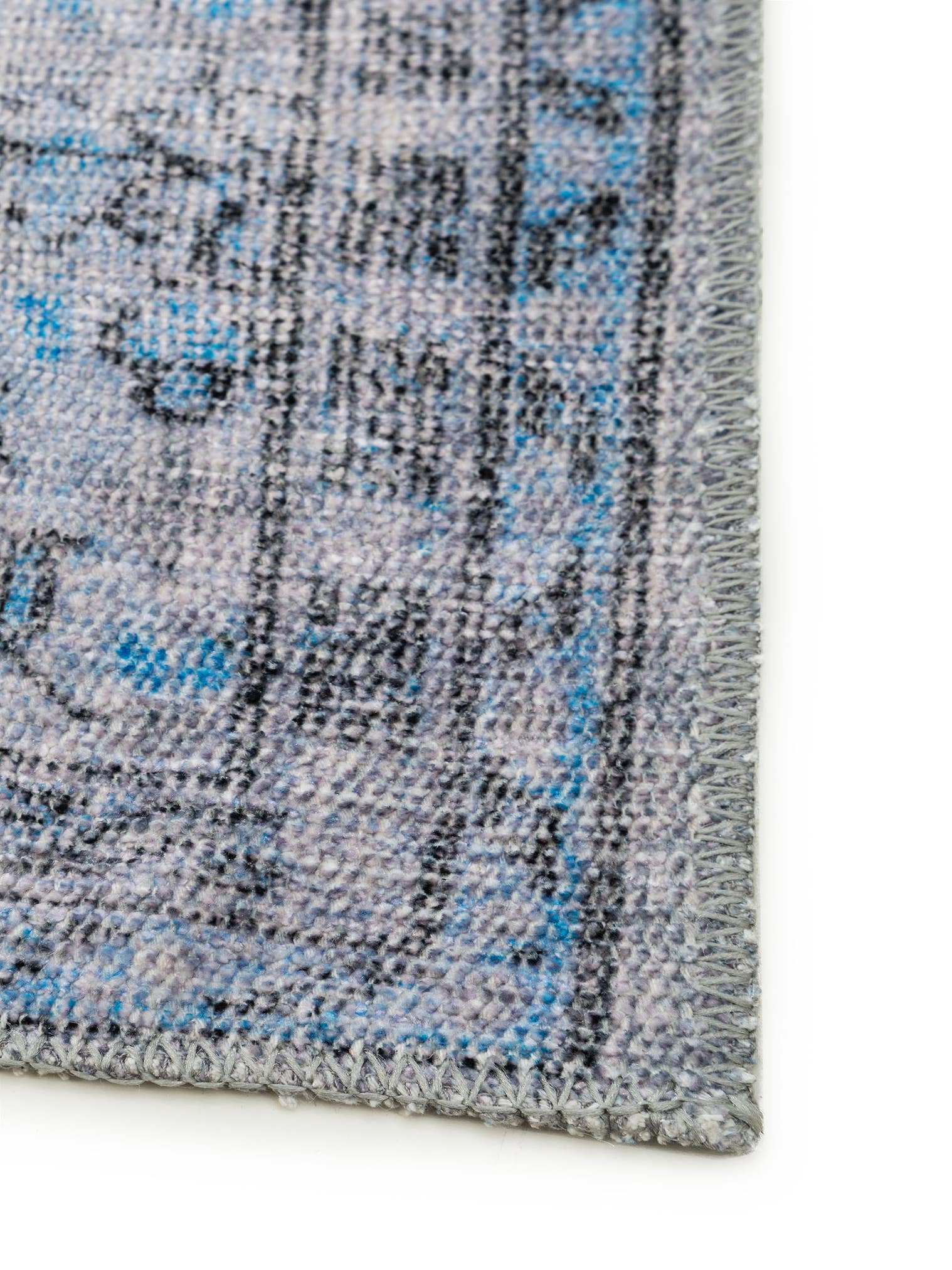 Tapis en 80% Polyester, 20% Coton en Gris avec une pile de 1- 5 mm de hauteur de benuta