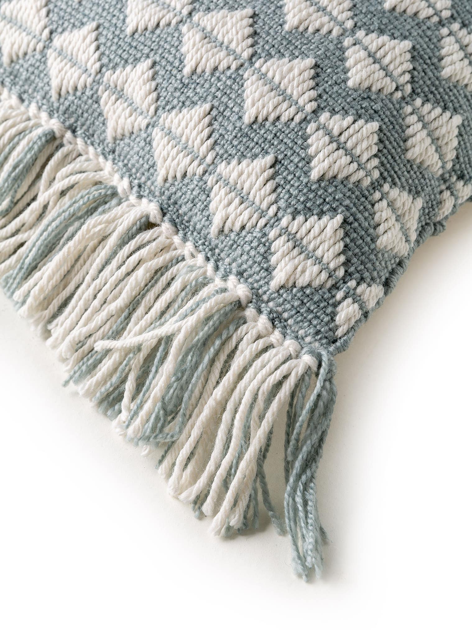Coussin d'intérieur et d'extérieur Morty Bleu en motif Géométrique en 100% Polyester de benuta Pure