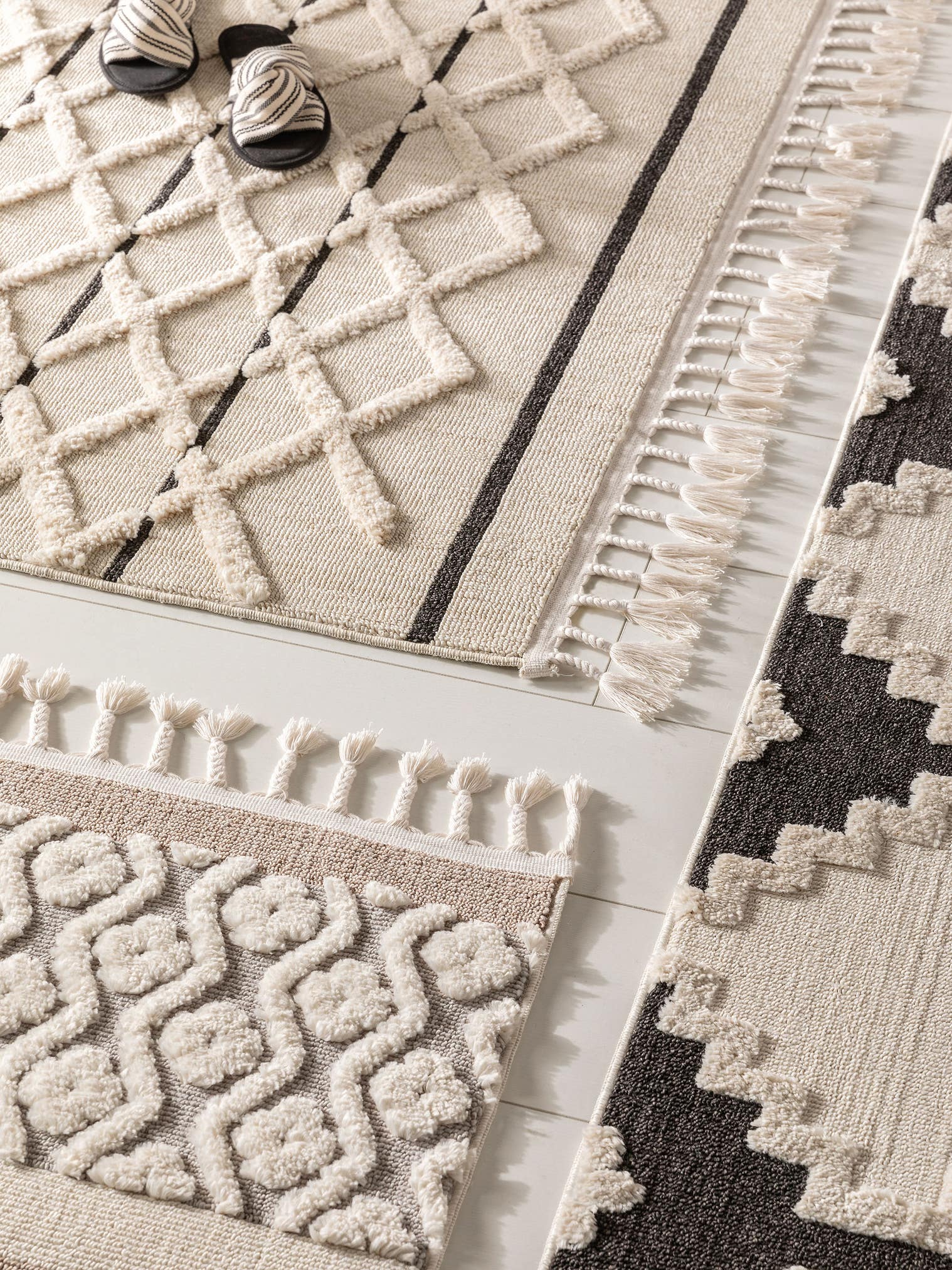 Tapis en 100% Polyester en Beige avec une pile de 11 - 20 mm de hauteur de benuta Pop