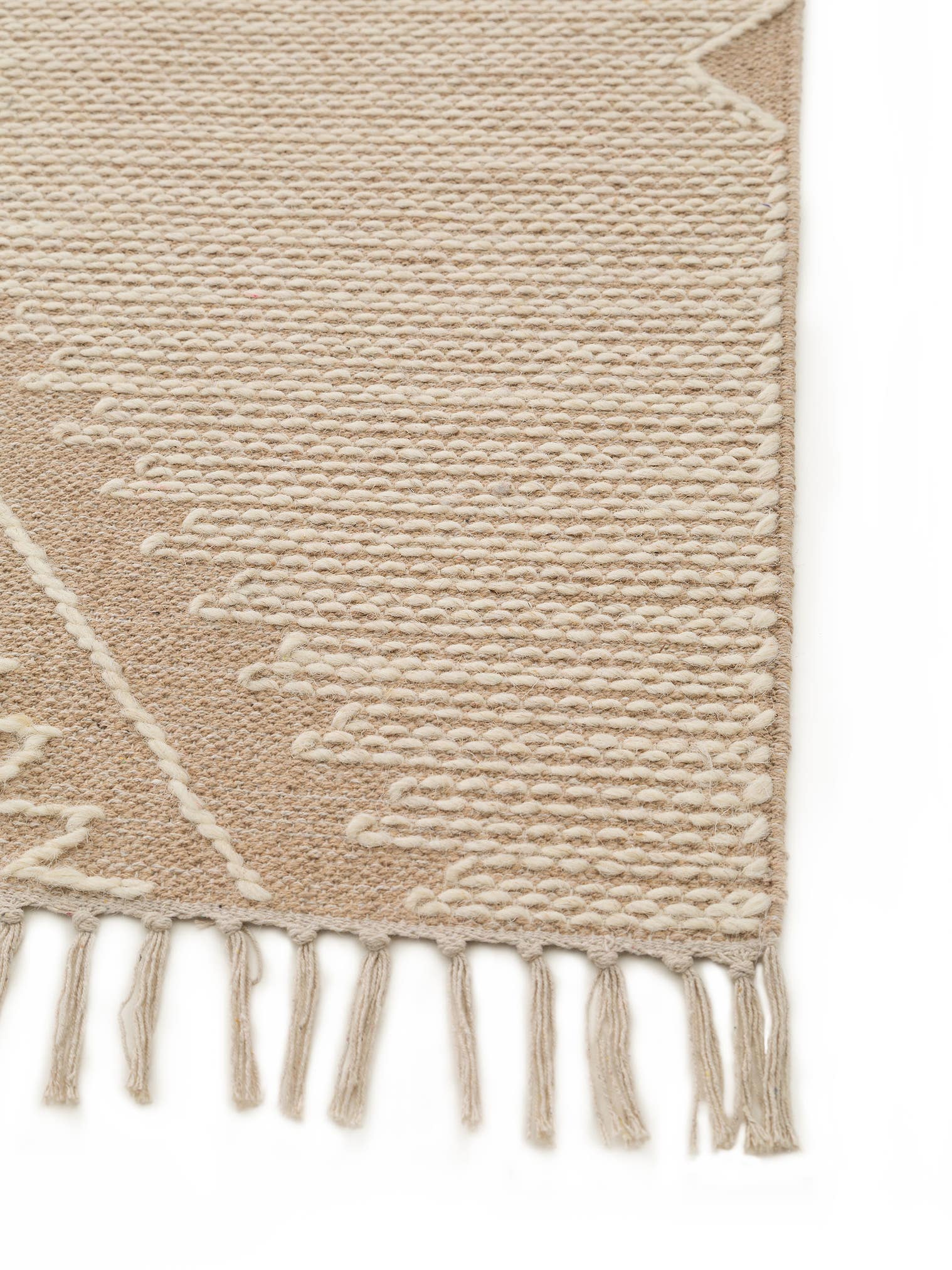 Alfombra de 60% Algodón, 40% Lana en Beige con un pelo de {{Placeholder_Pile Height}} de altura de benuta Pure