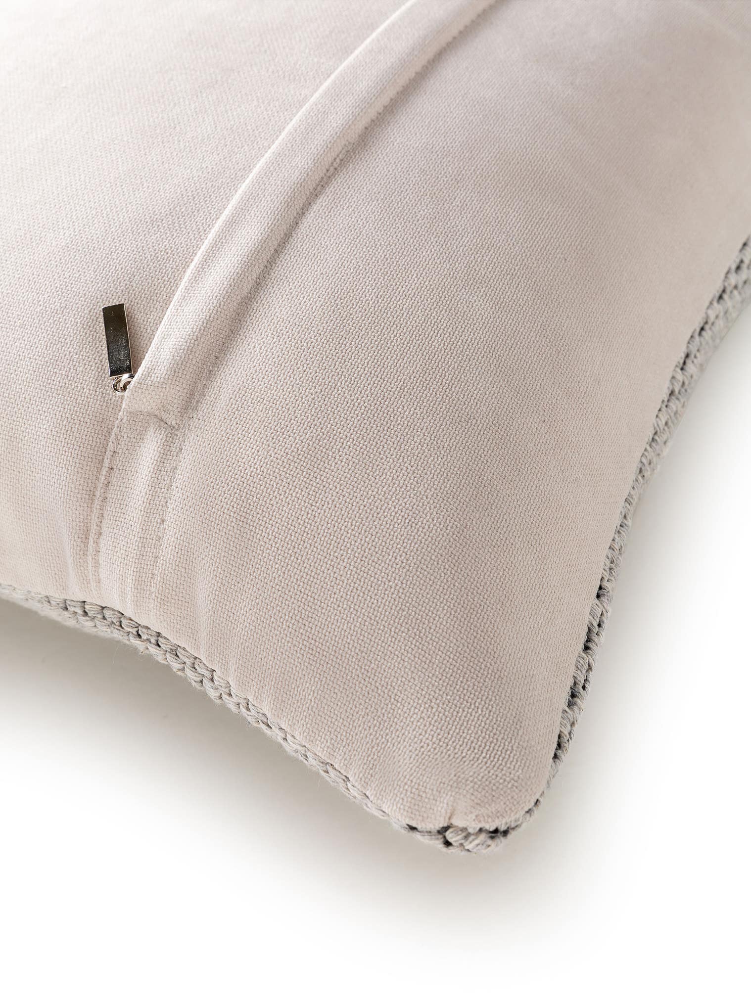 Cushion Cover Bora Light Grey in Uni design made of 100% Cotton by benuta Nest