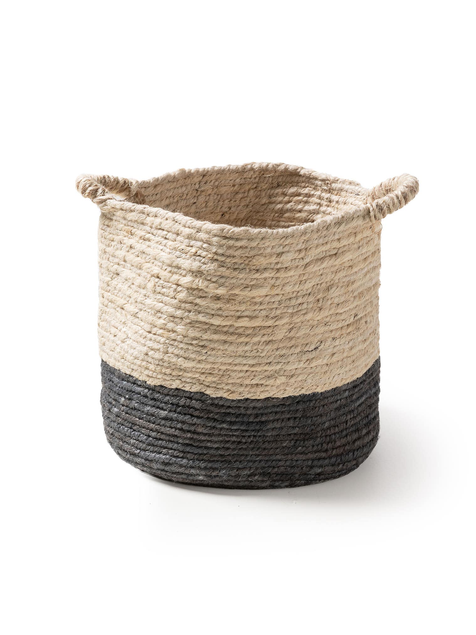 Korb Aylin Cream/Grau im Design Uni aus 100% Hanf von benuta Pure