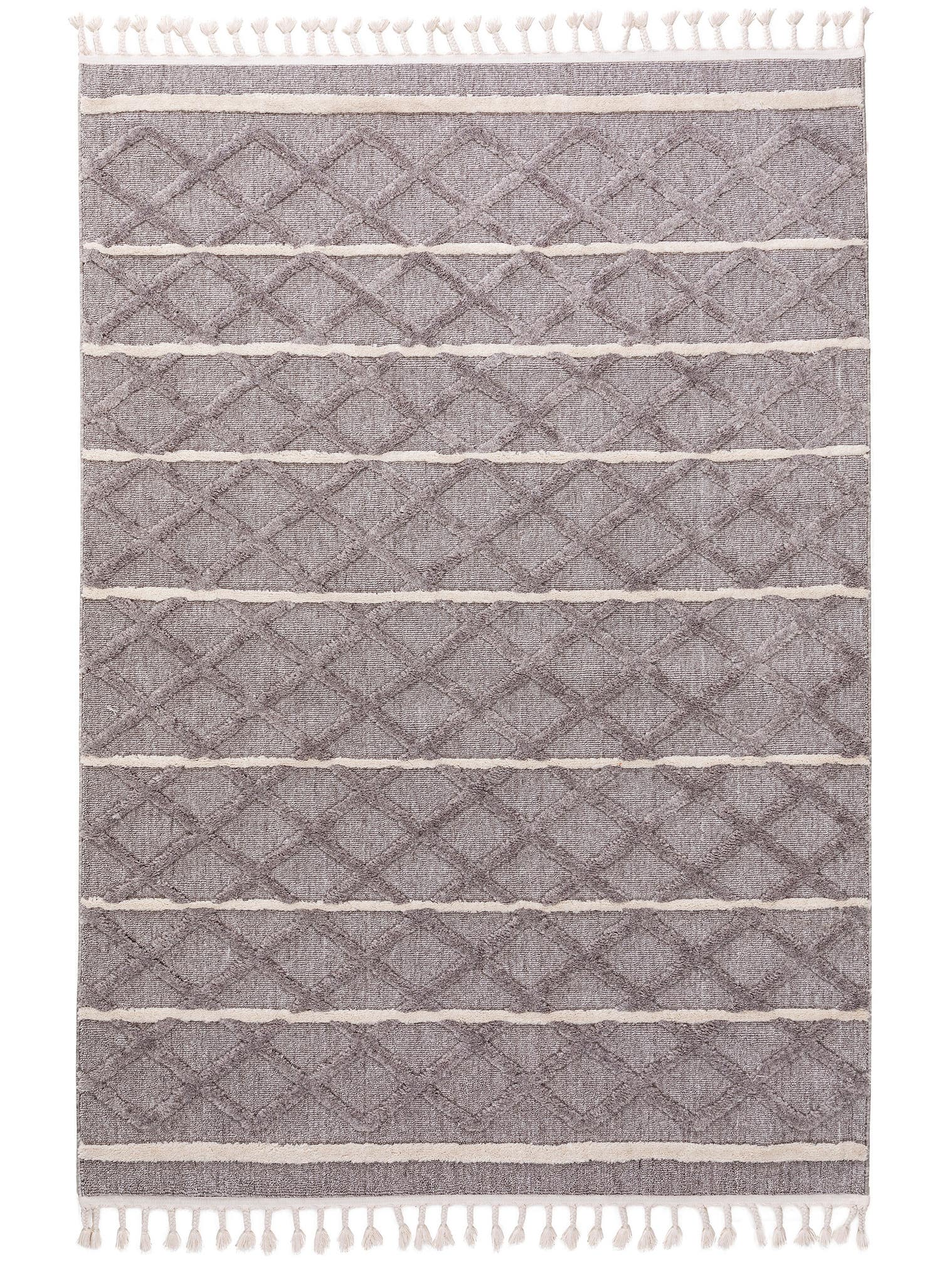 Tappeto di 100% Poliestere in Grigio con pelo alto 11 - 20 mm da benuta Pop