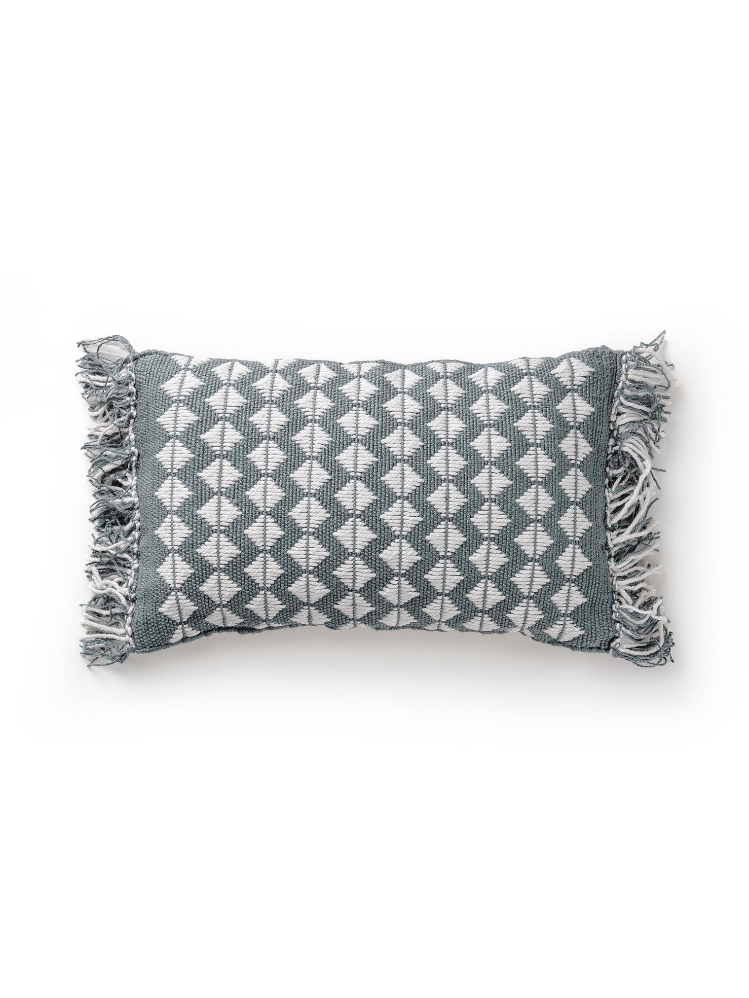 Coussin d'intérieur et d'extérieur Morty Bleu en motif Géométrique en 100% Polyester de benuta Pure