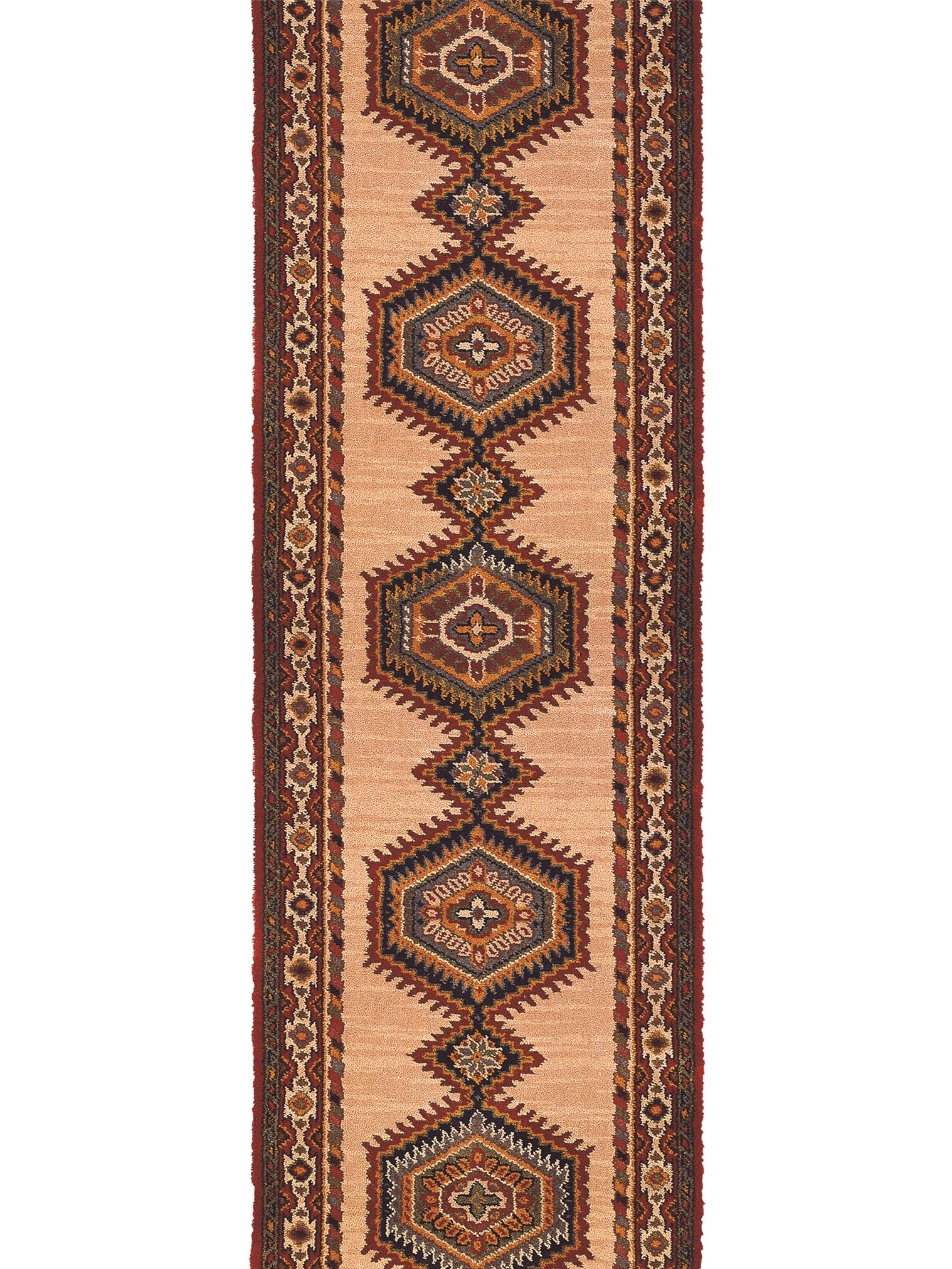 Teppich aus 80% Wolle, 20% Polyamid in Beige mit 6 bis 10 mm hohem Flor von Brink & Campman
