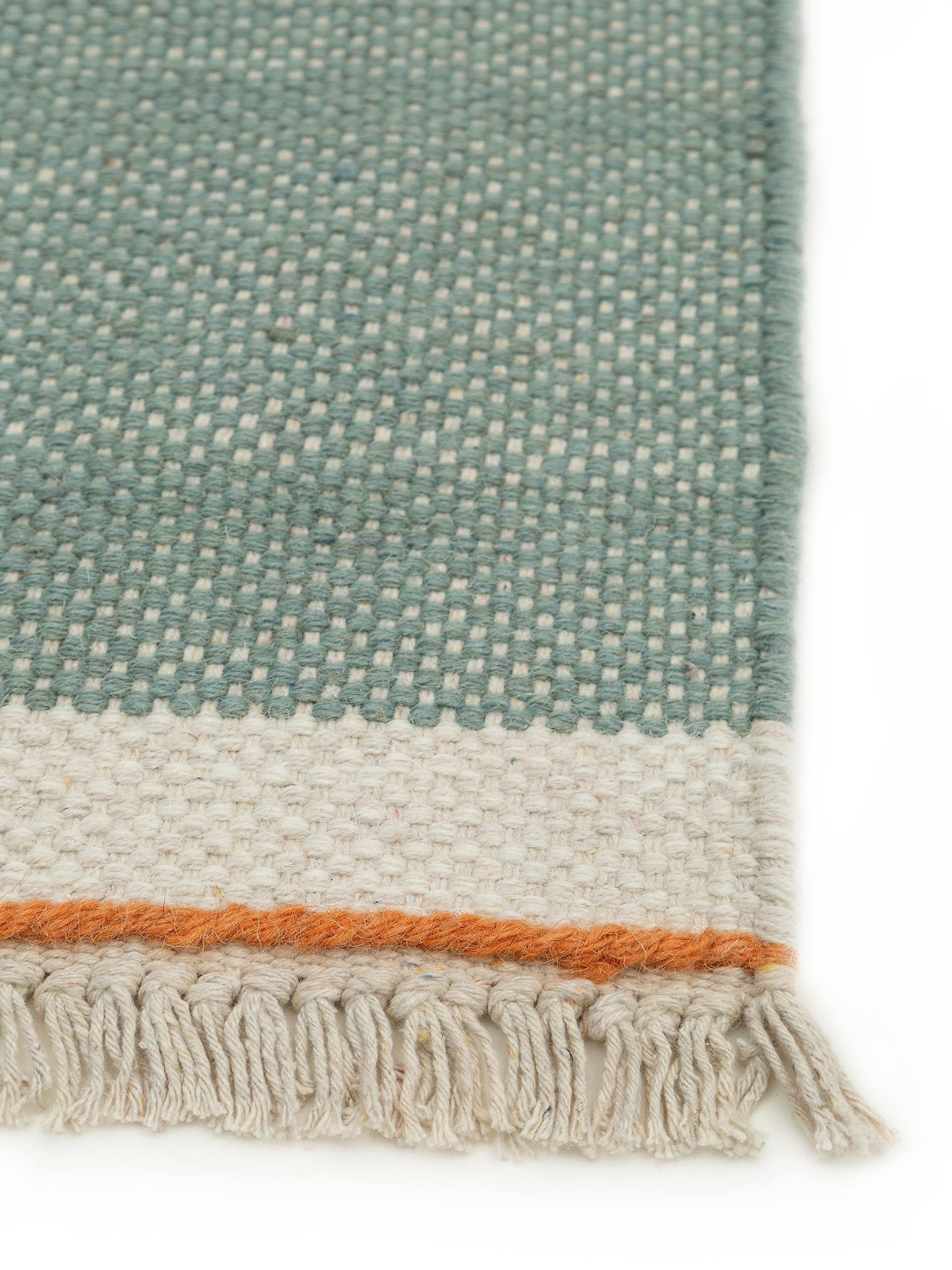 Tappeto di 60% Lana, 40% Cotone in Verde con pelo alto 1- 5 mm da benuta Pop