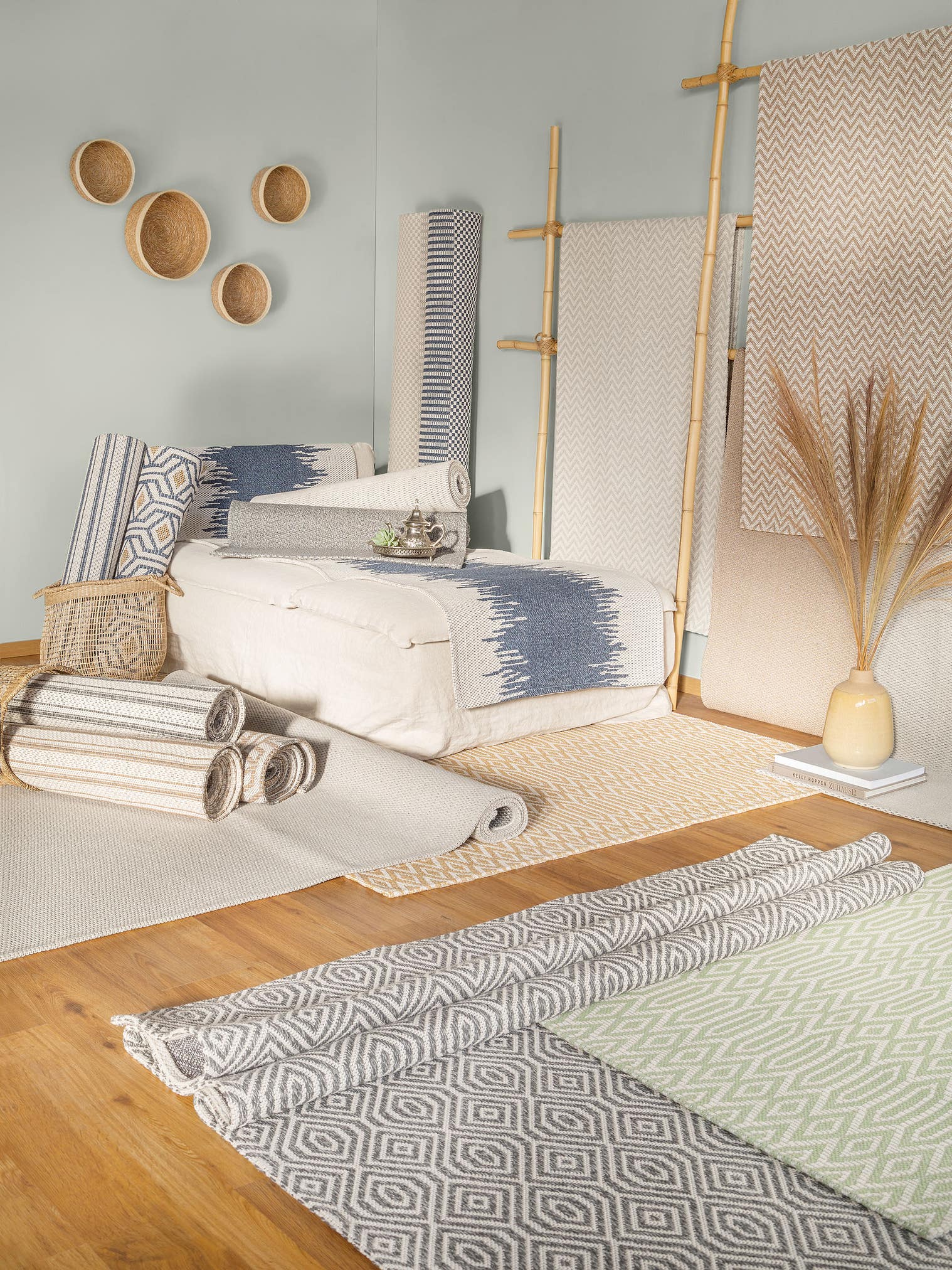 Teppich aus 100% Baumwolle in Grau mit bis 5 mm hohem Flor von benuta Nest