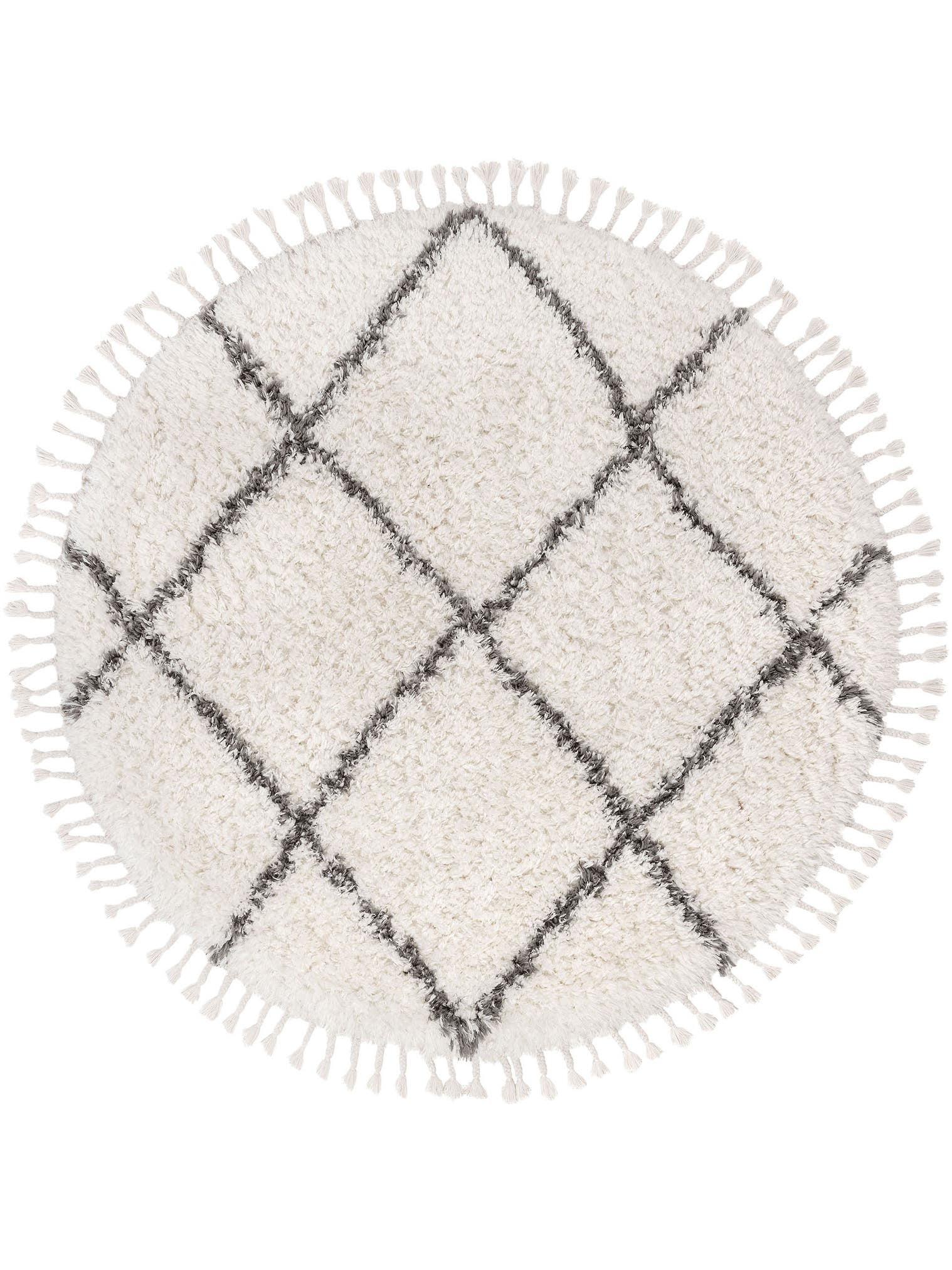Tæppe af 100% Polyester i Beige med 41 - 50 mm høj luv fra benuta Pop