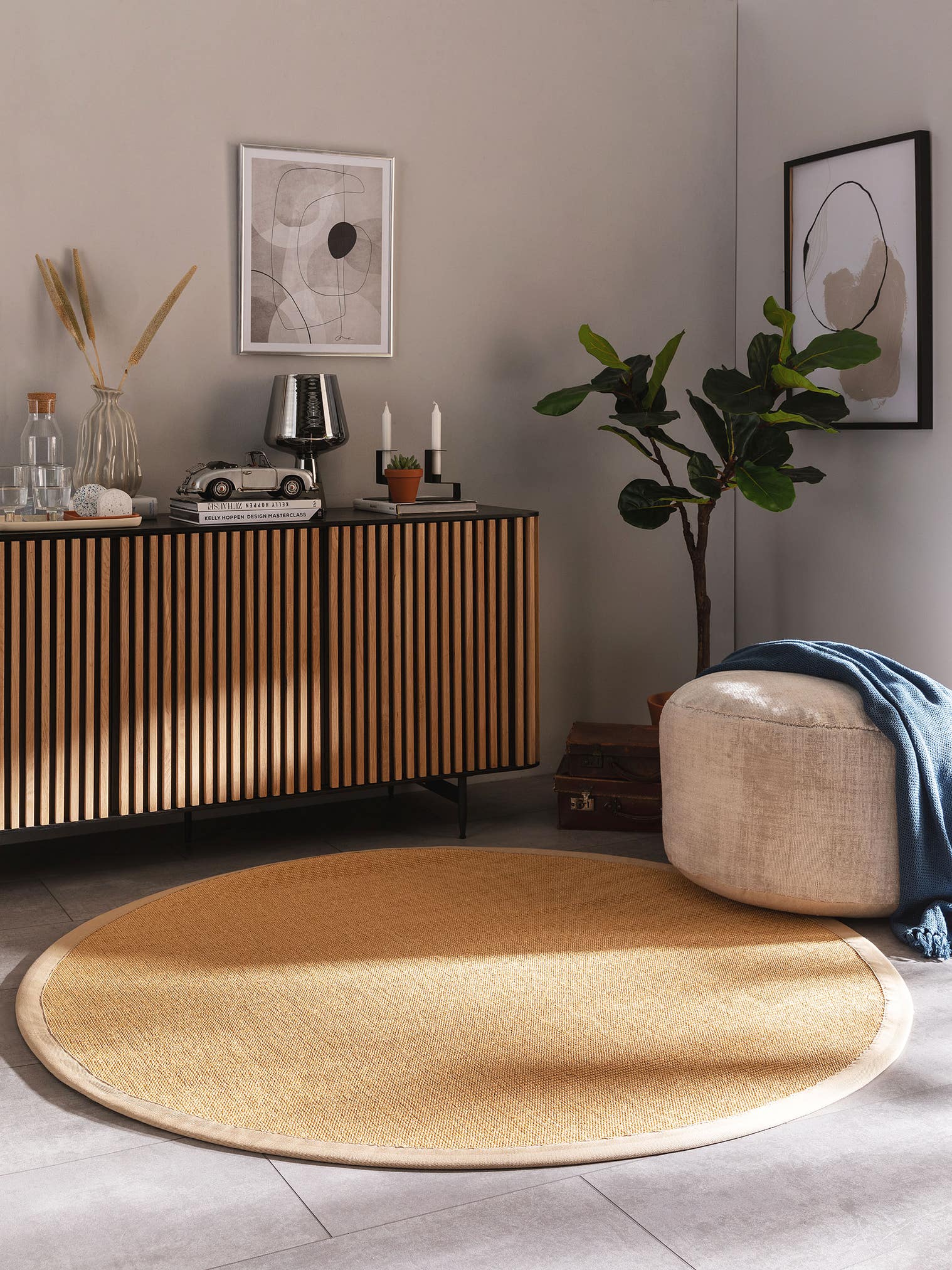 Teppich aus 100% Sisal in Beige mit bis 5 mm hohem Flor von benuta Nest