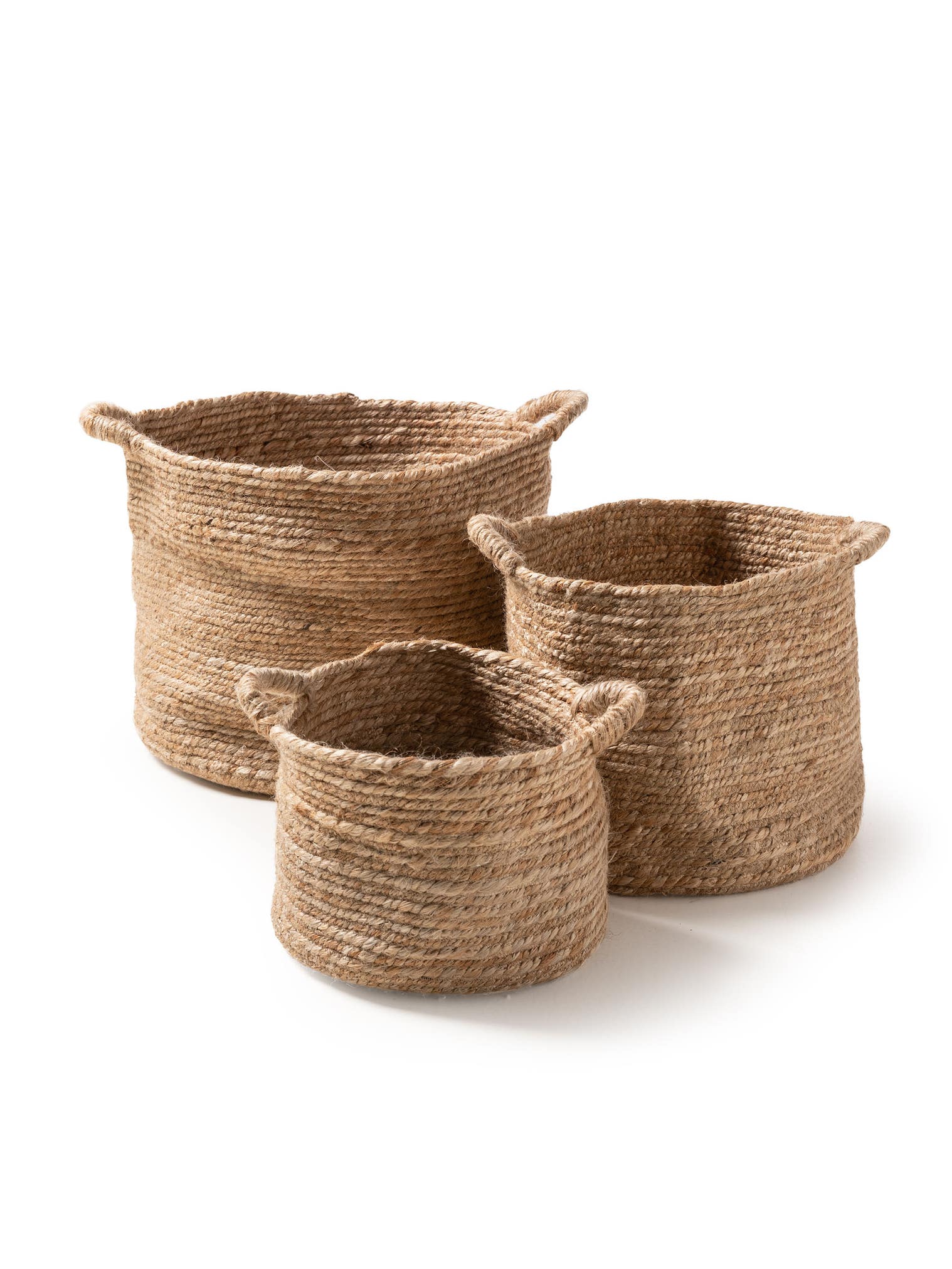 Korb-Set (3-tlg.) Aylin Natur im Design Uni aus 100% Hanf von benuta Pure