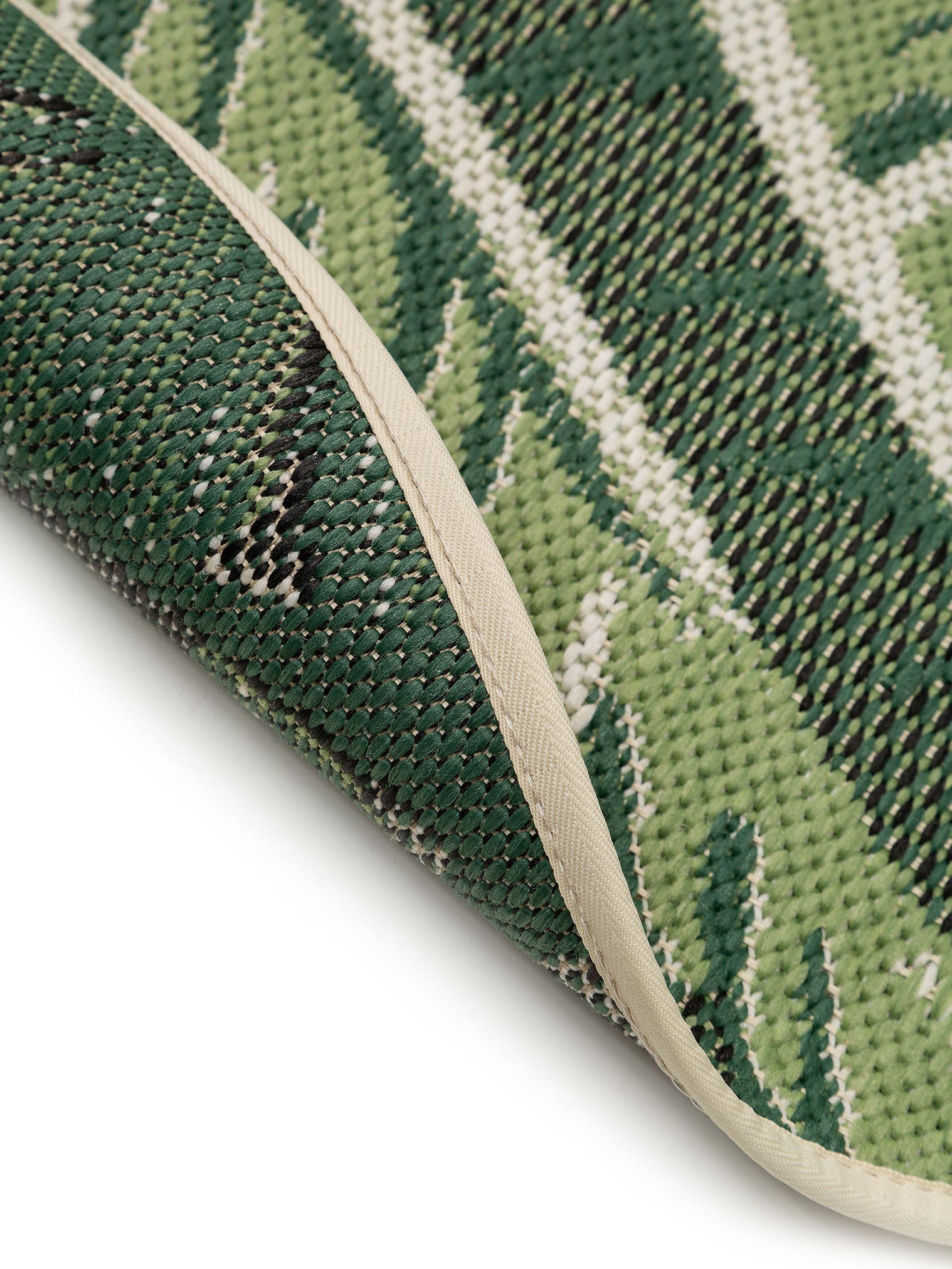 Tapis en 100% Polypropylène en Vert avec une pile de 1- 5 mm de hauteur de benuta Nest
