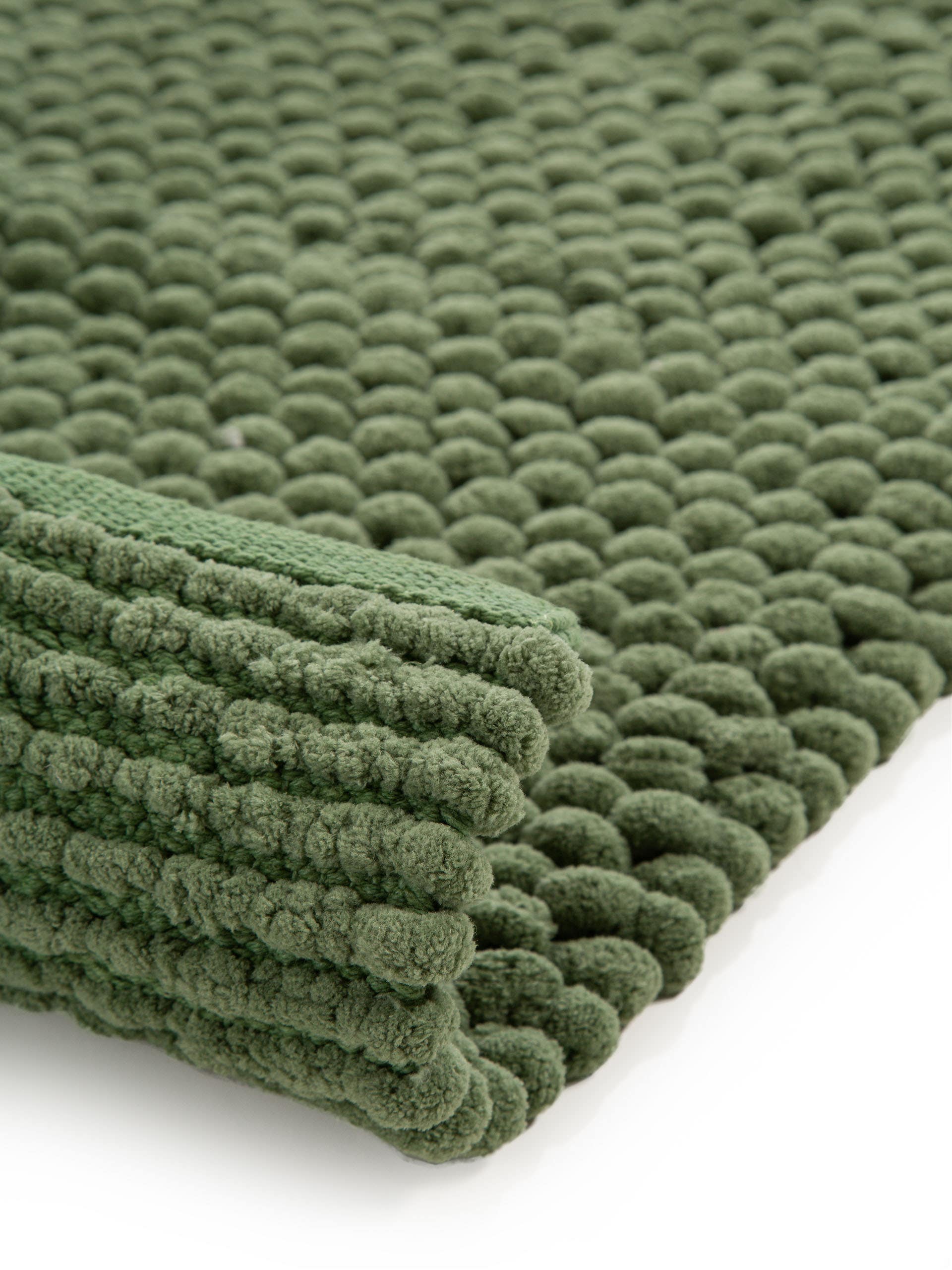 Rug made of 70% Polyester, 30% Cotton in Green with a 11 - 20 mm high pile by benuta Nest