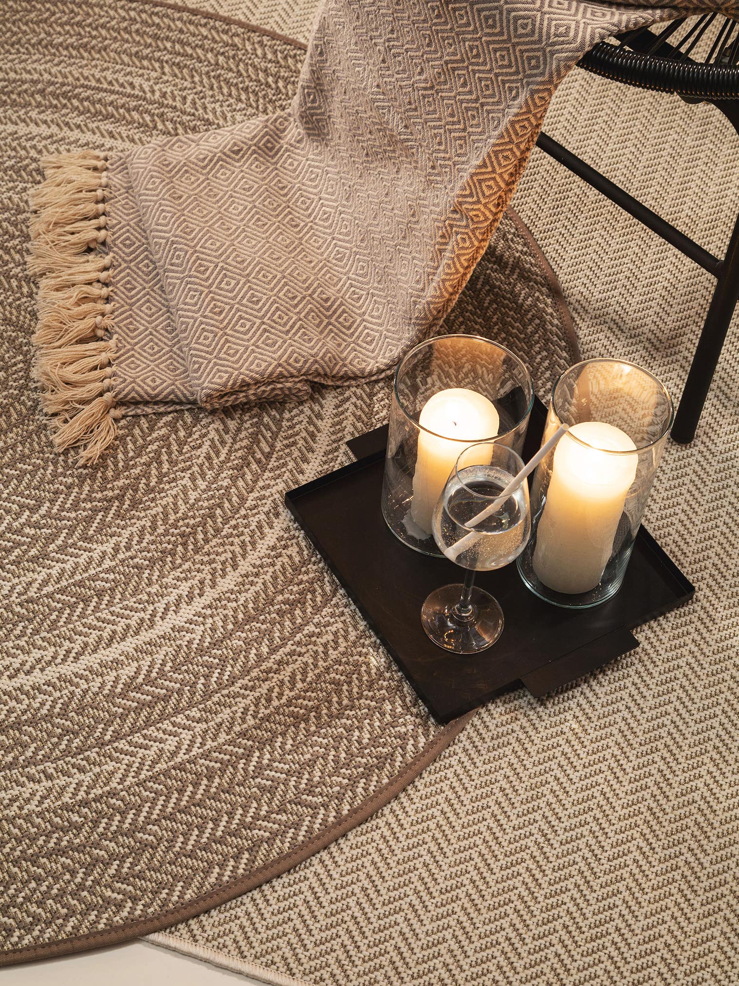 Tapis en 100% Polypropylène en Beige avec une pile de 1- 5 mm de hauteur de benuta Nest