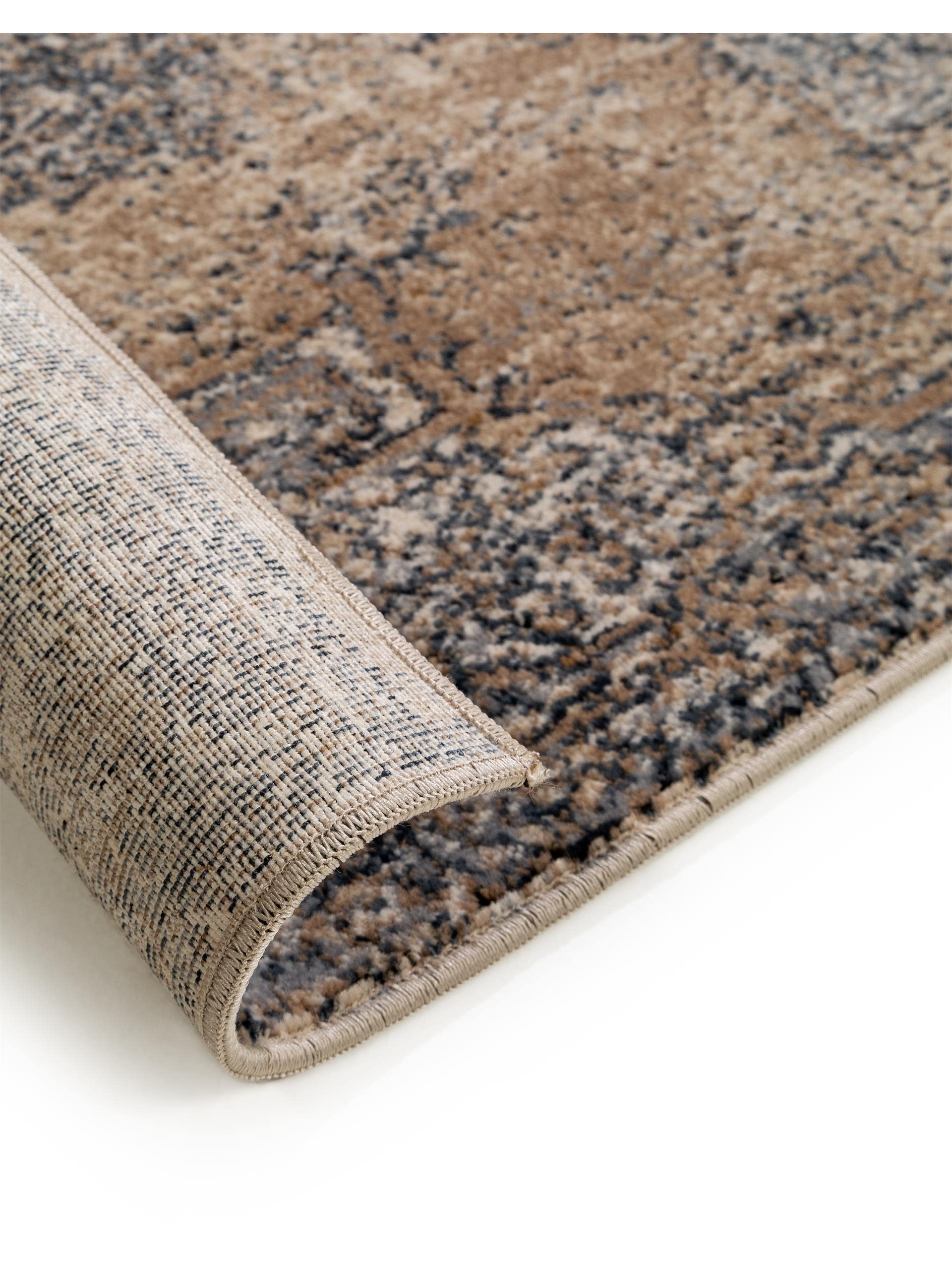 Matta av 100% Polypropylen i Beige med 1- 5 mm hög lugg från benuta
