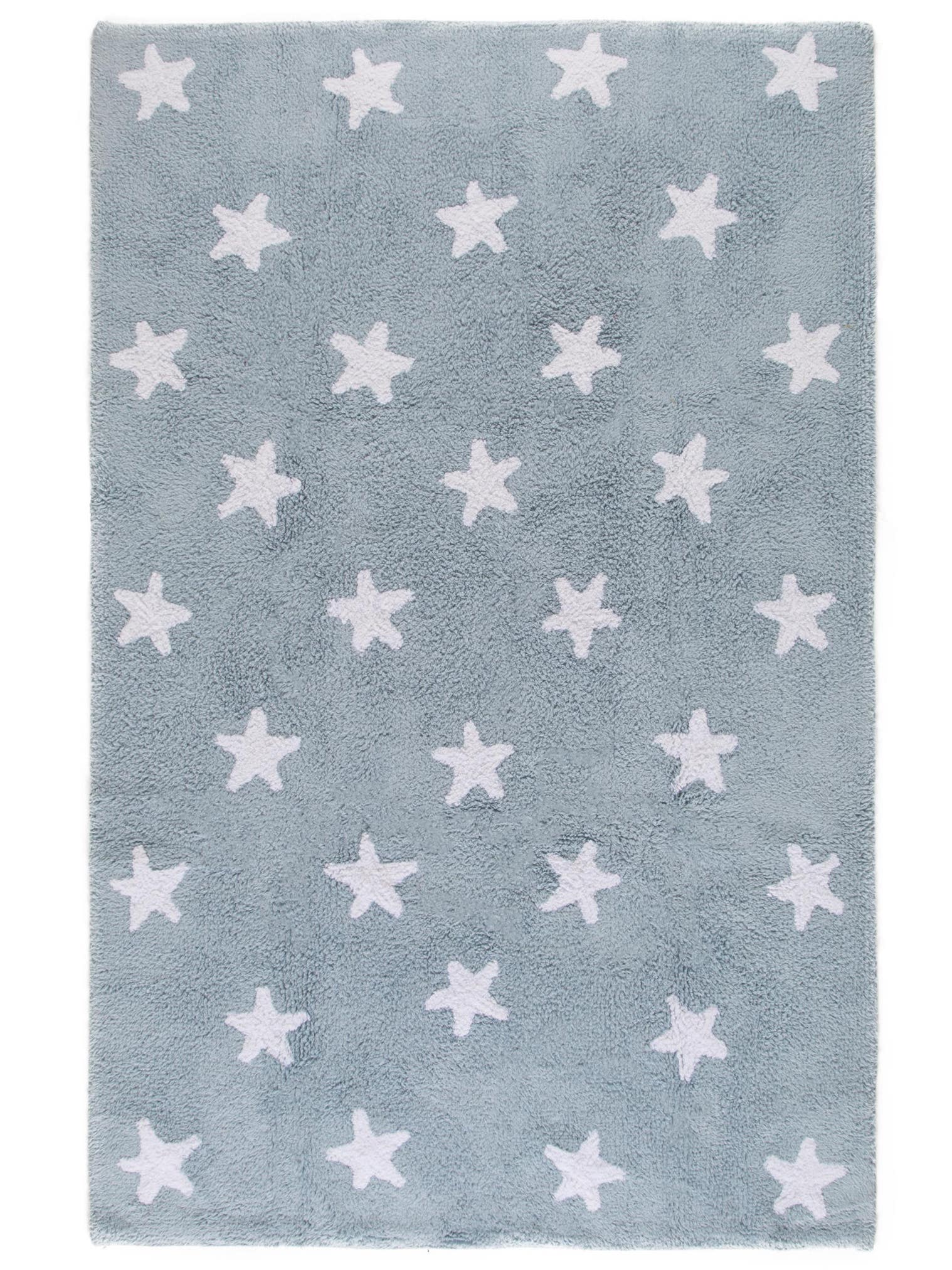 Teppich aus 100% Baumwolle in Blau mit 11 bis 20 mm hohem Flor von Lytte