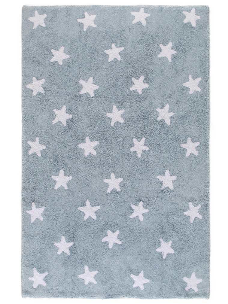 Rug made of 100% Cotton in Blue with a 11 - 20 mm high pile by Lytte