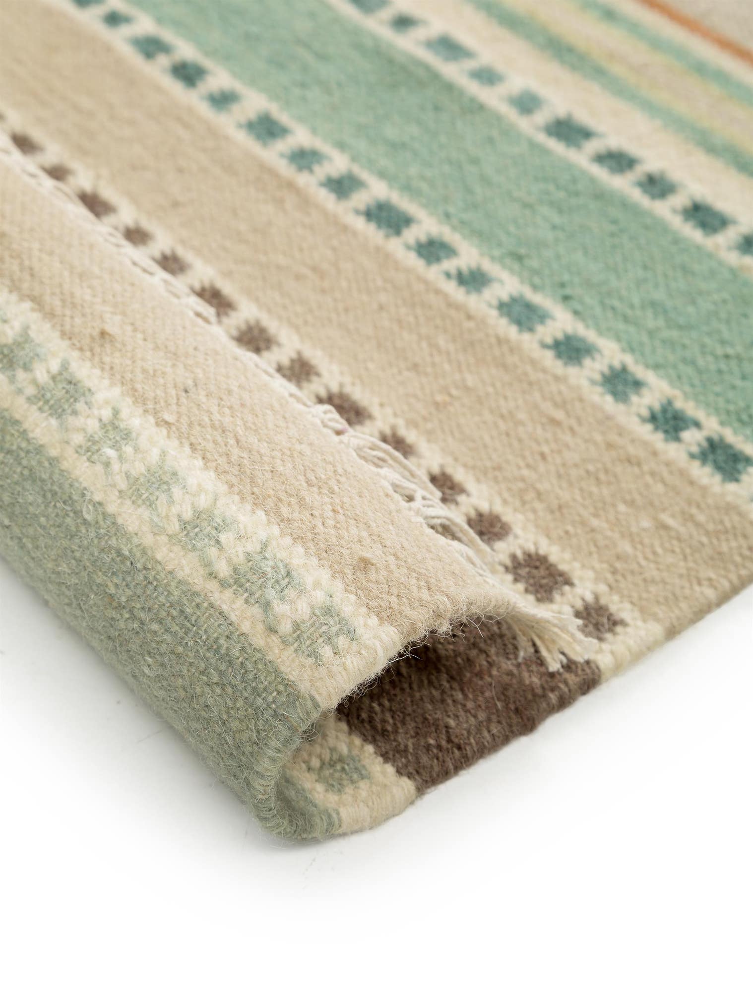 Teppich aus 100% Wolle in Beige mit bis 5 mm hohem Flor von benuta Finest