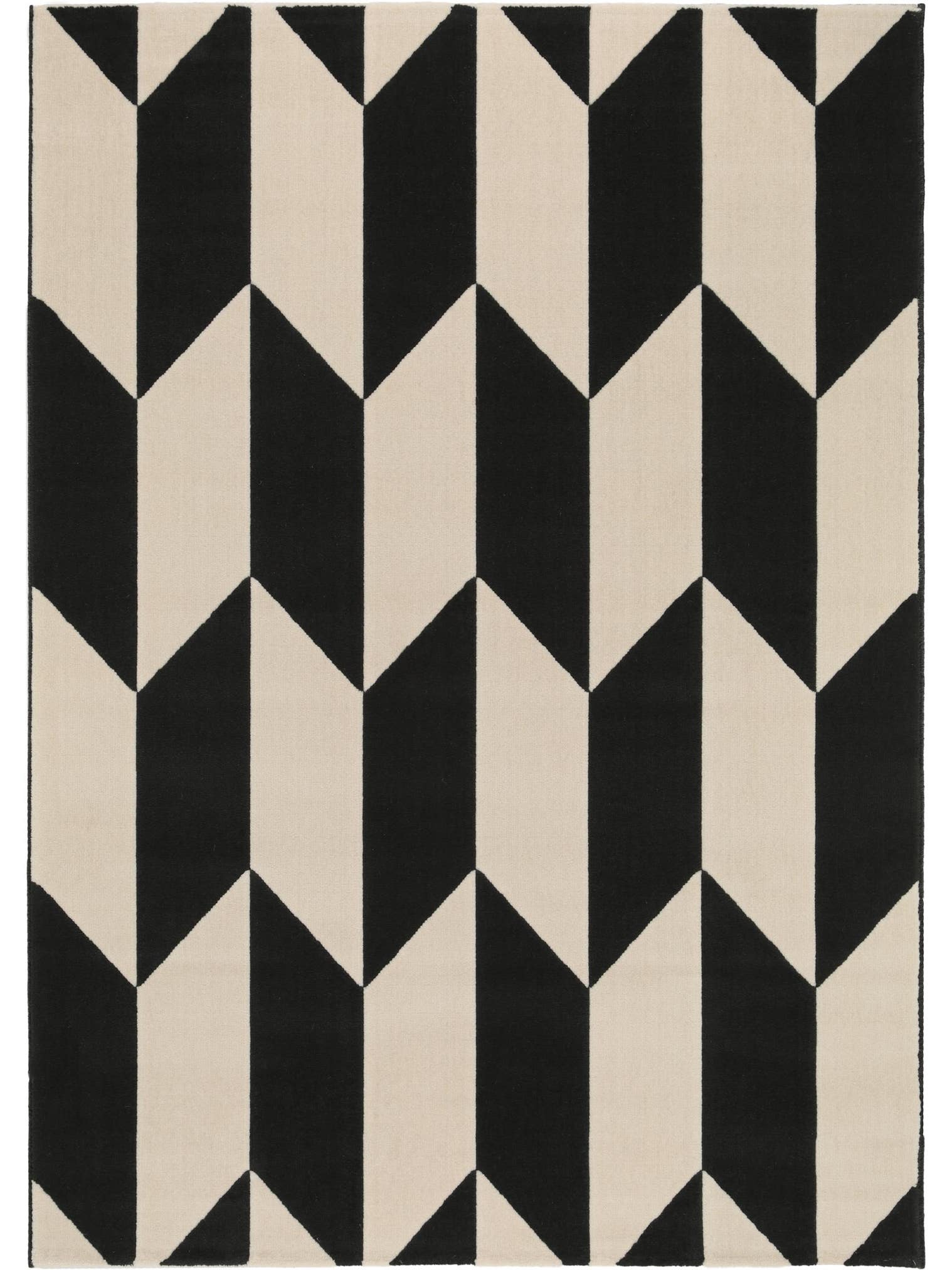 Teppich aus 100% Polypropylen in Schwarz/Weiß mit 6 bis 10 mm hohem Flor von benuta Pop