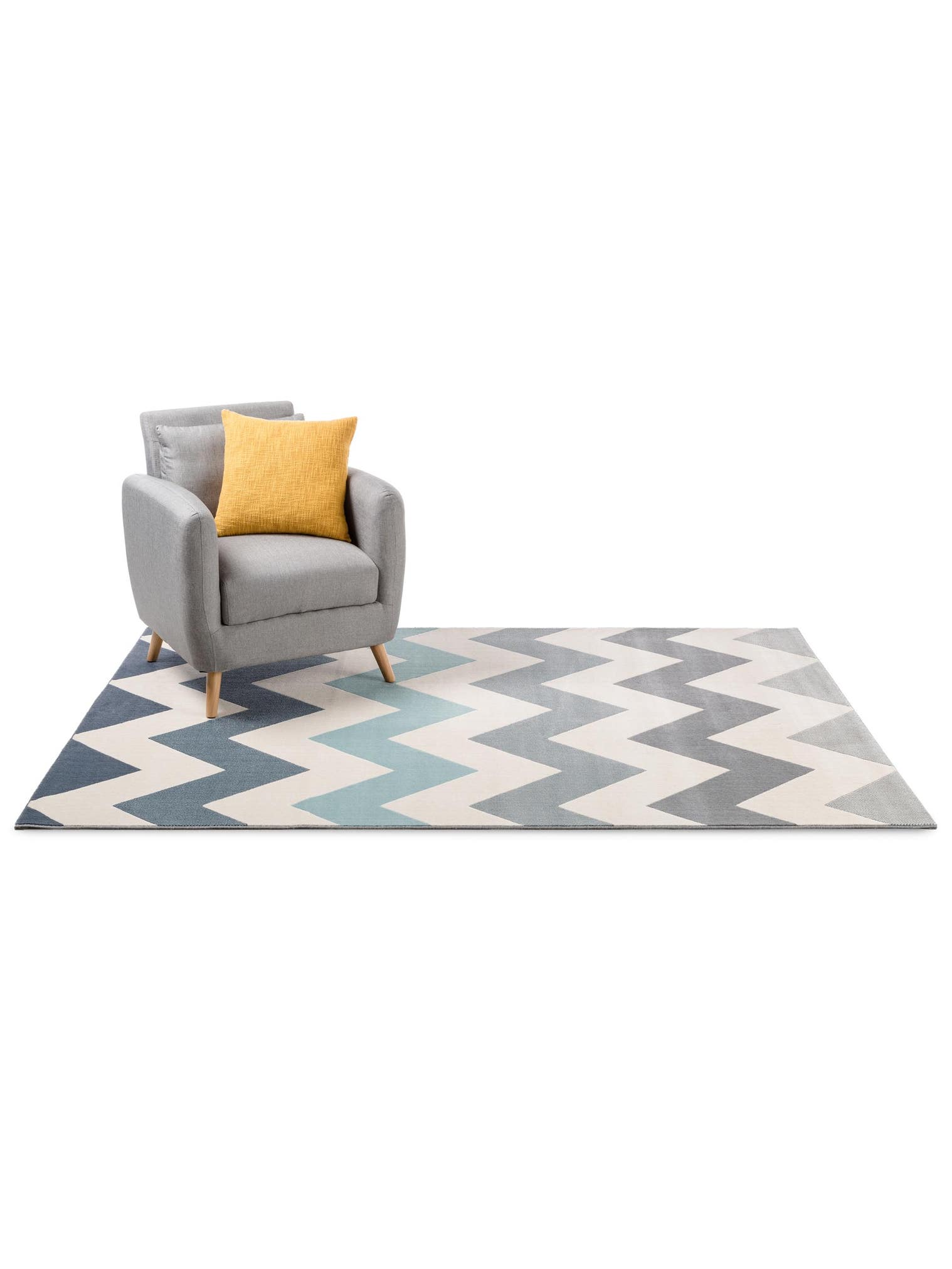 Teppich aus 100% Polypropylen in Blau mit 6 bis 10 mm hohem Flor von benuta Pop