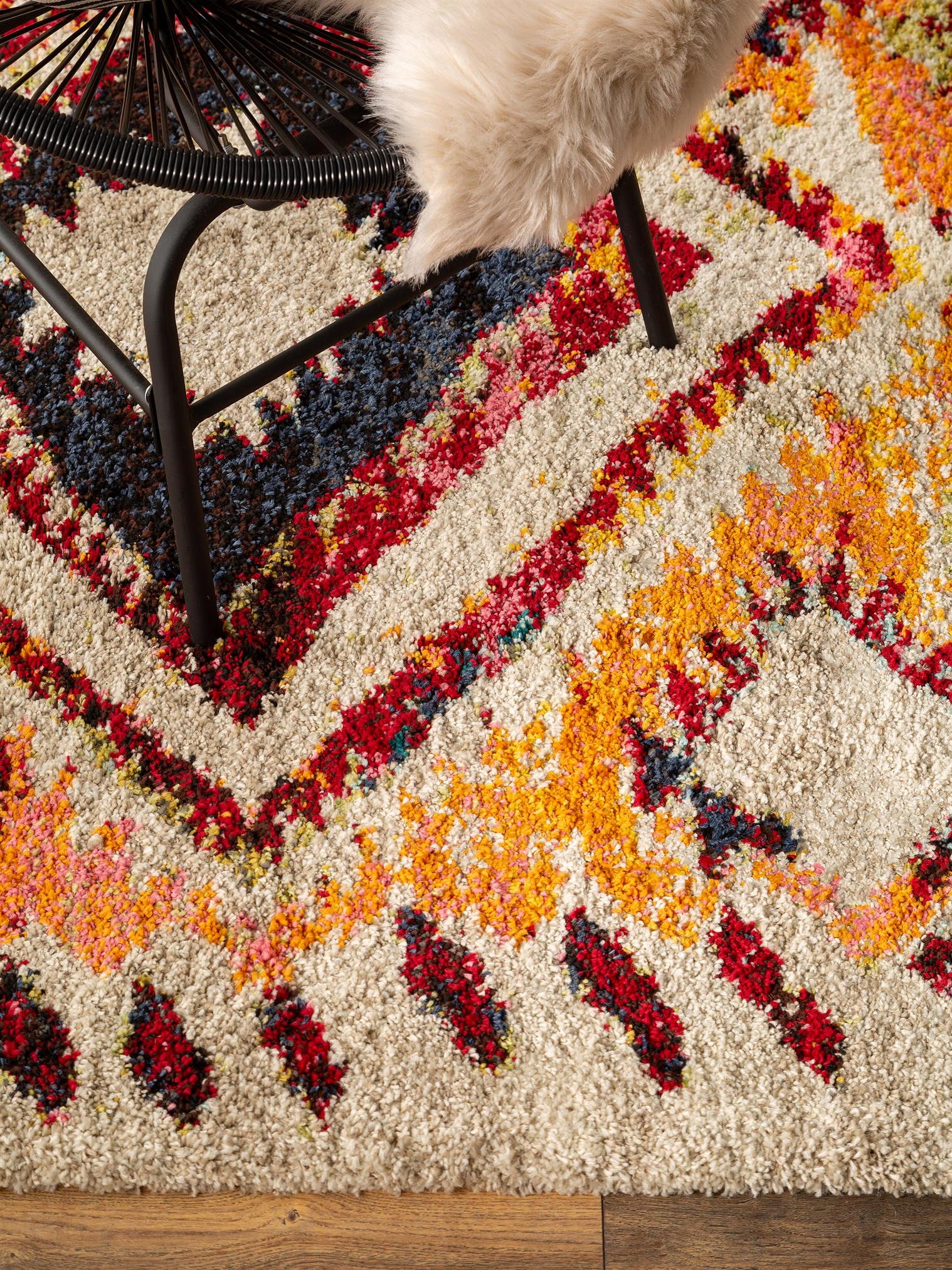 Teppich aus 100% Polypropylen in Multicolor mit 21 bis 30 mm hohem Flor von benuta Pop