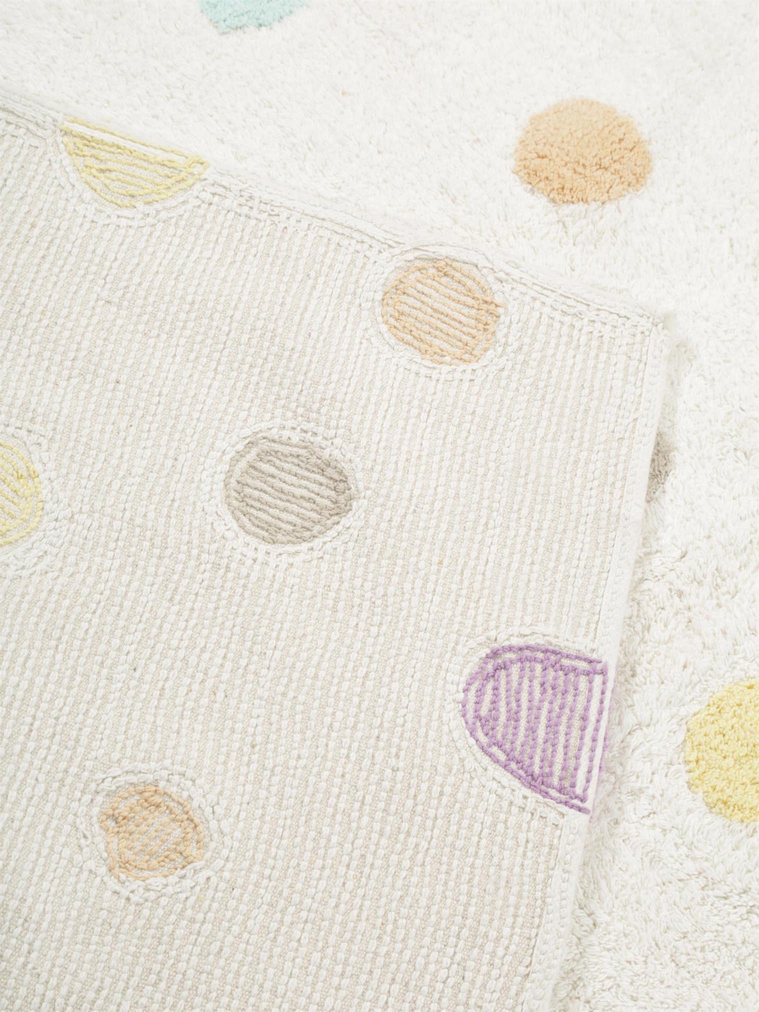 Teppich aus 100% Baumwolle in Beige mit 11 bis 20 mm hohem Flor von Lytte