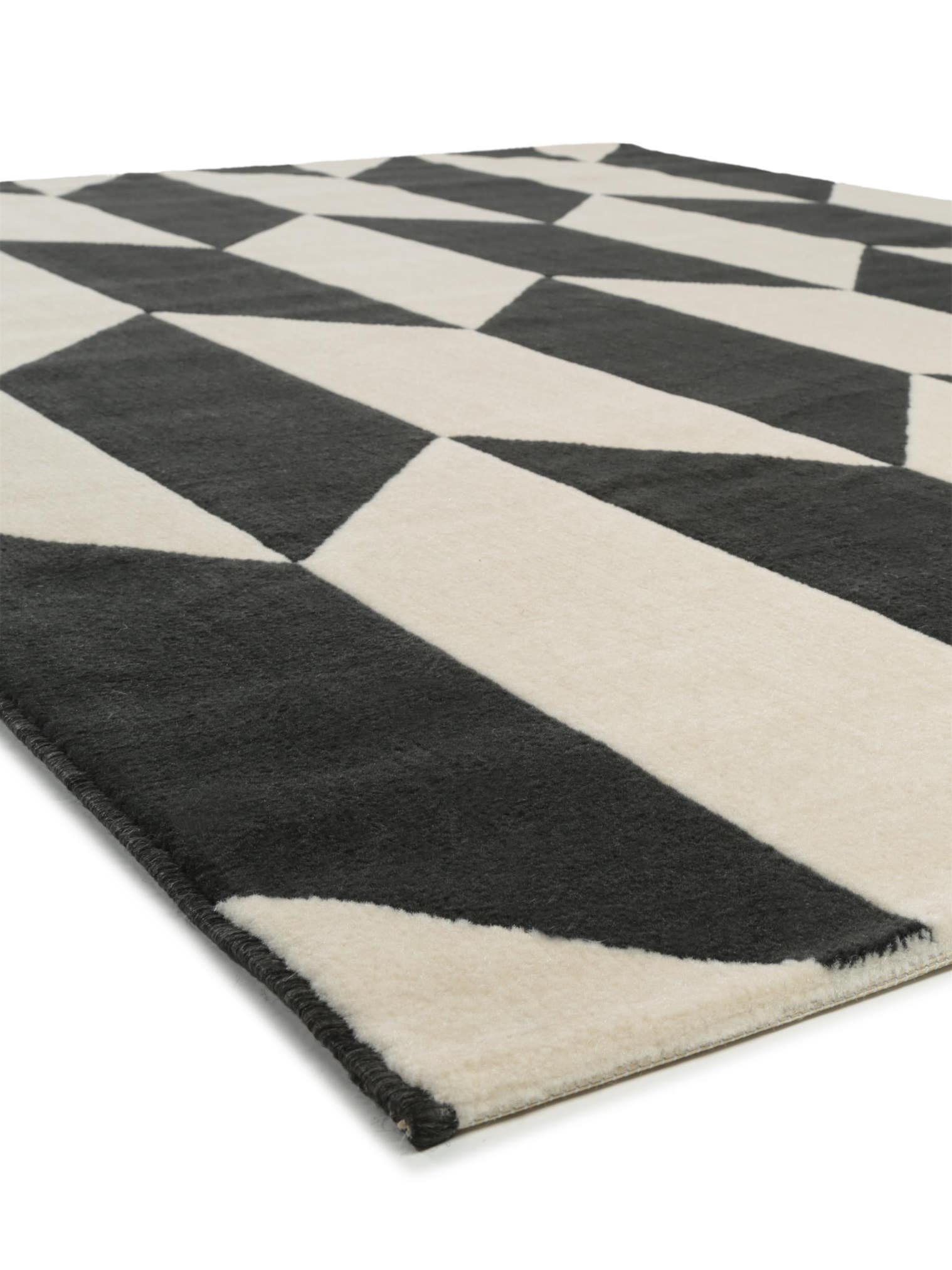 Teppich aus 100% Polypropylen in Schwarz/Weiß mit 6 bis 10 mm hohem Flor von benuta Pop