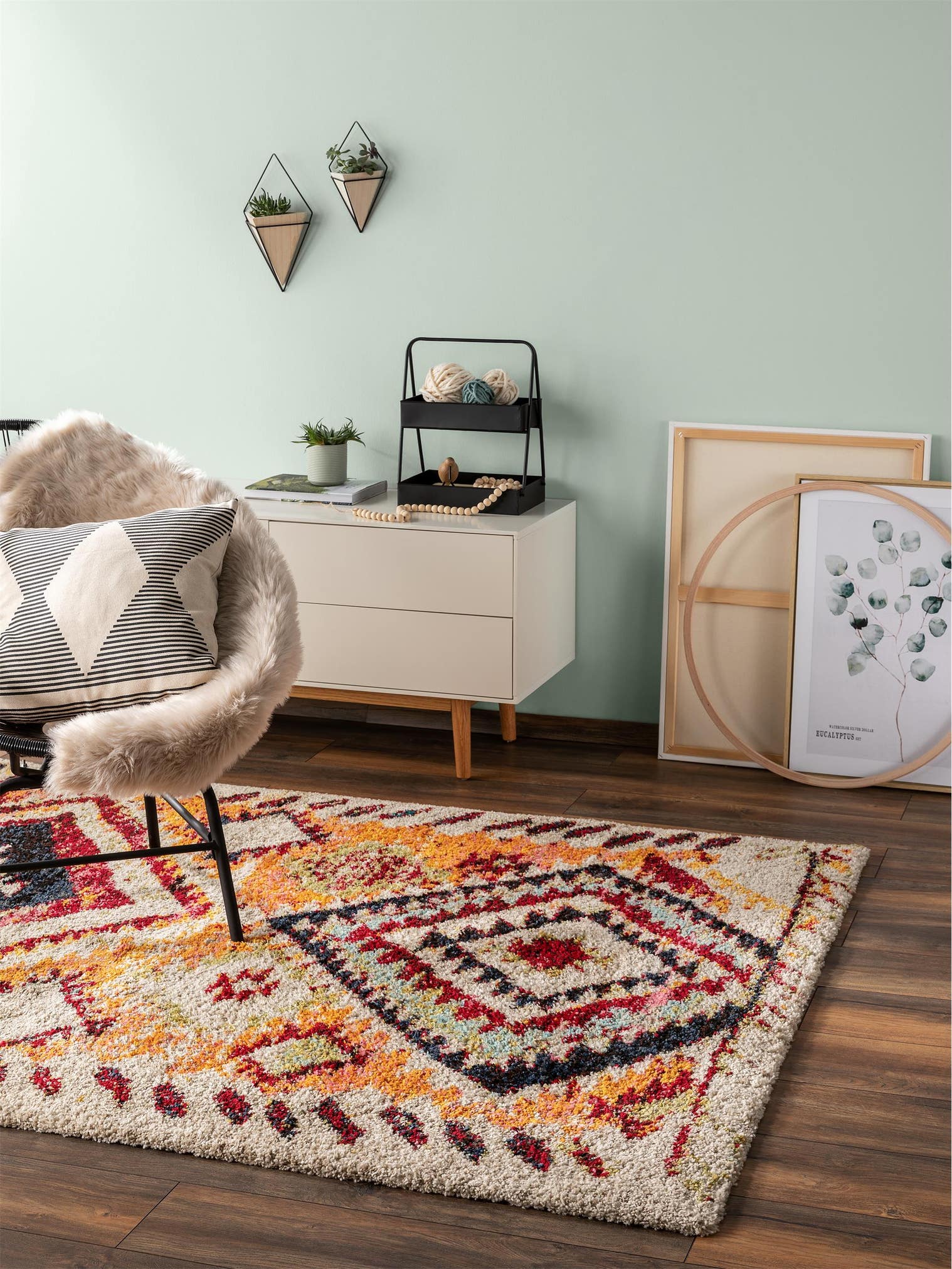 Teppich aus 100% Polypropylen in Multicolor mit 21 bis 30 mm hohem Flor von benuta Pop