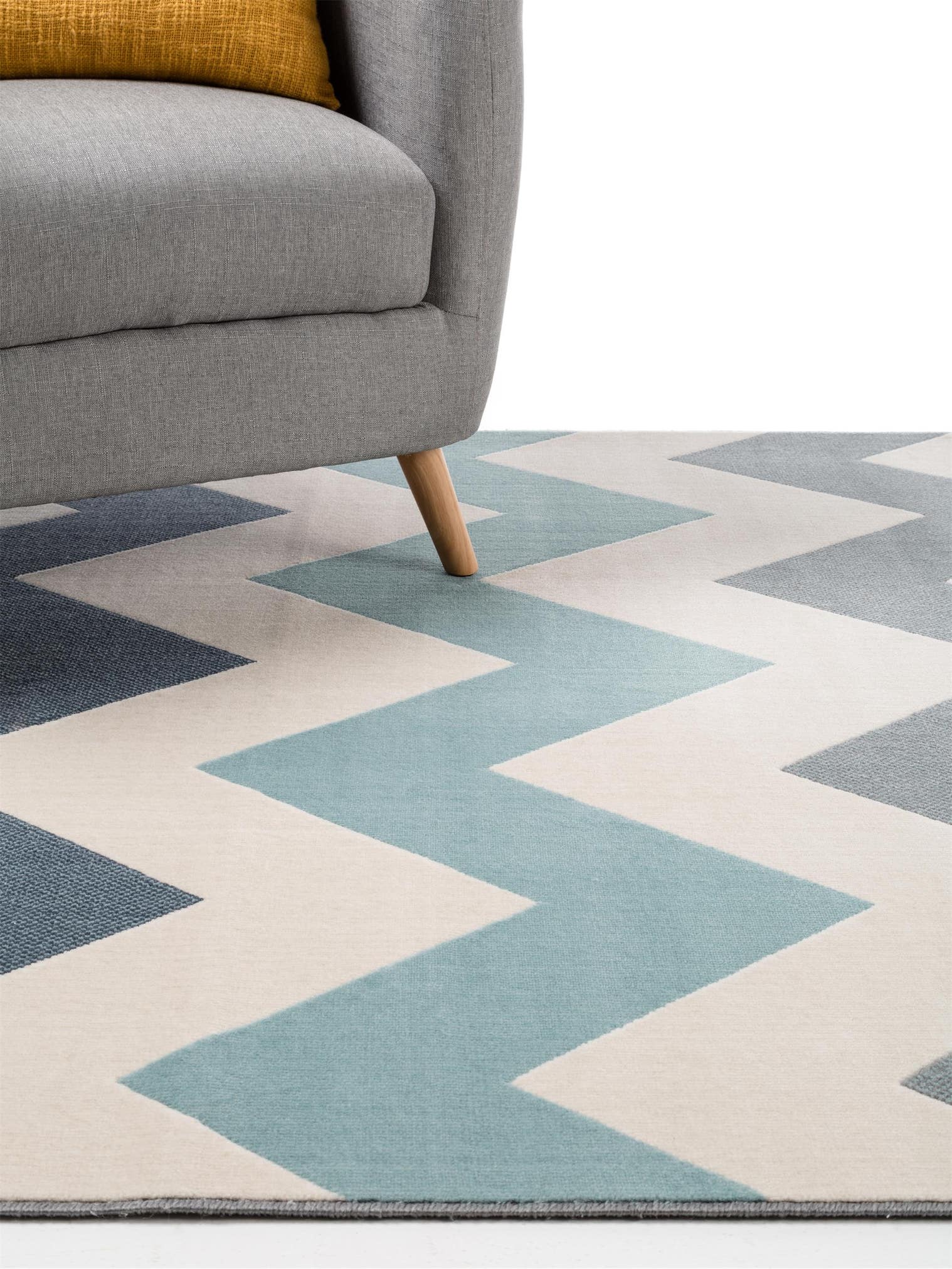 Teppich aus 100% Polypropylen in Blau mit 6 bis 10 mm hohem Flor von benuta Pop